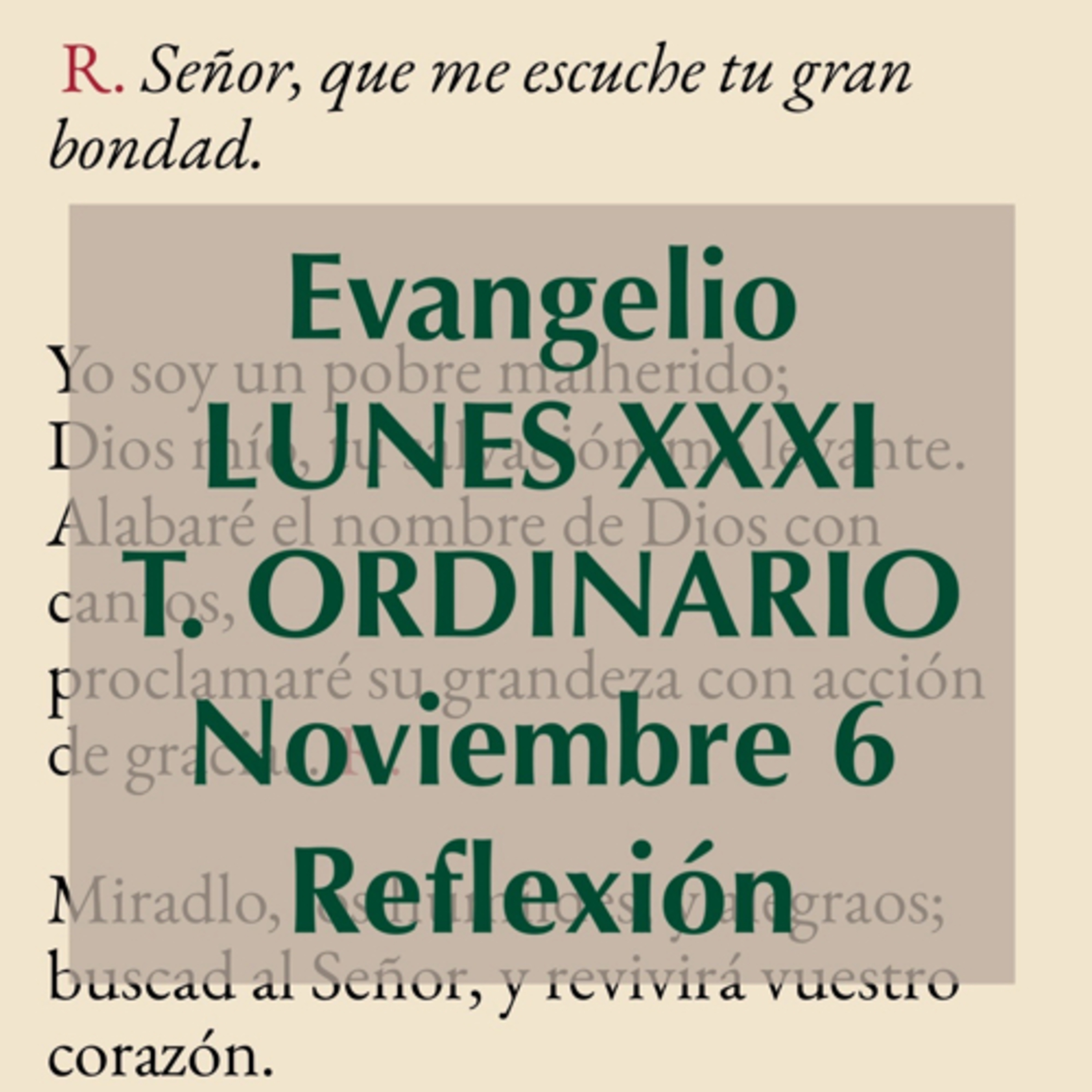 LUNES XXXI DE TIEMPO ORDINARIO. Noviembre 6. Evangelio y reflexión. episode artwork
