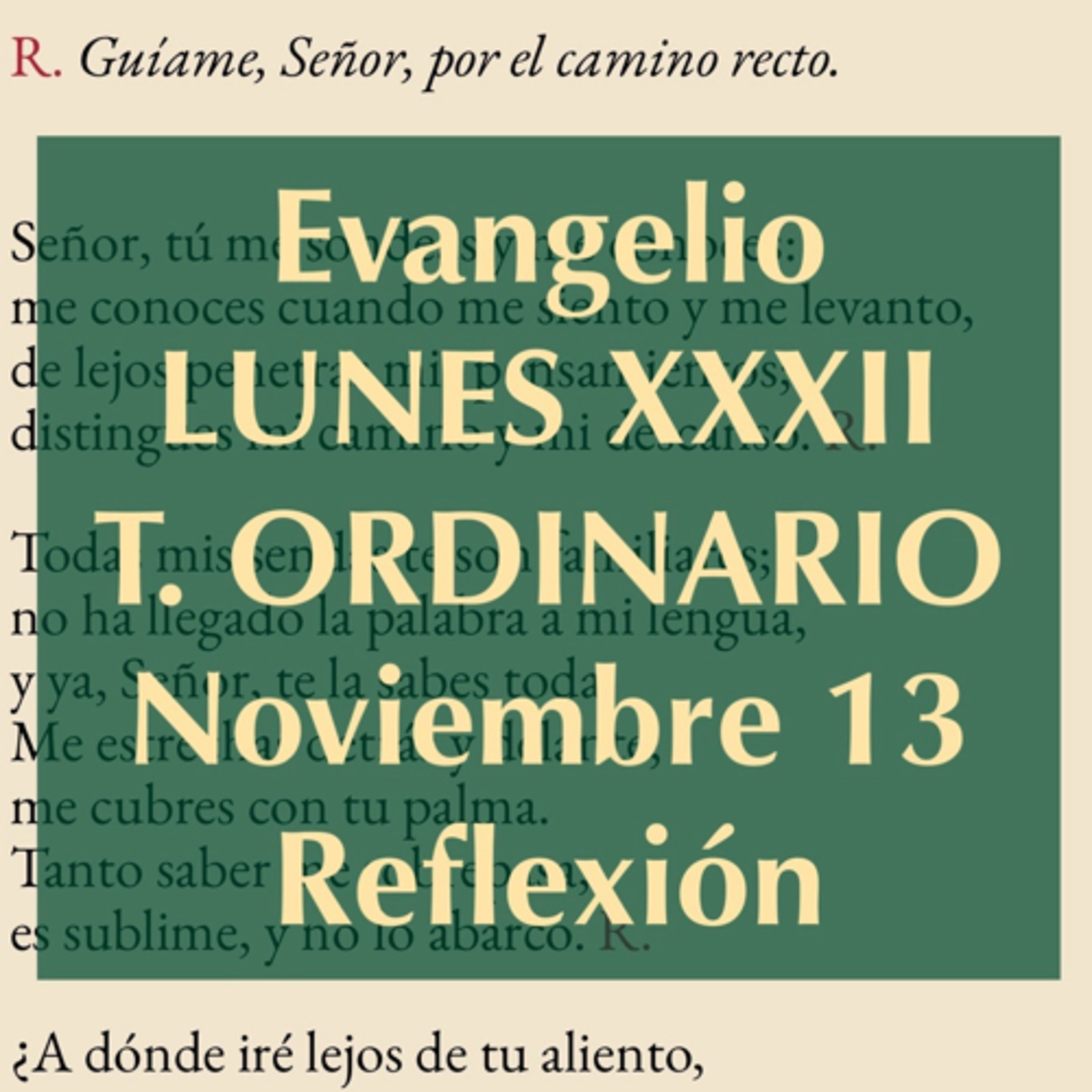 LUNES XXXII DE TIEMPO ORDINARIO. Noviembre 13. Evangelio y reflexión. episode artwork