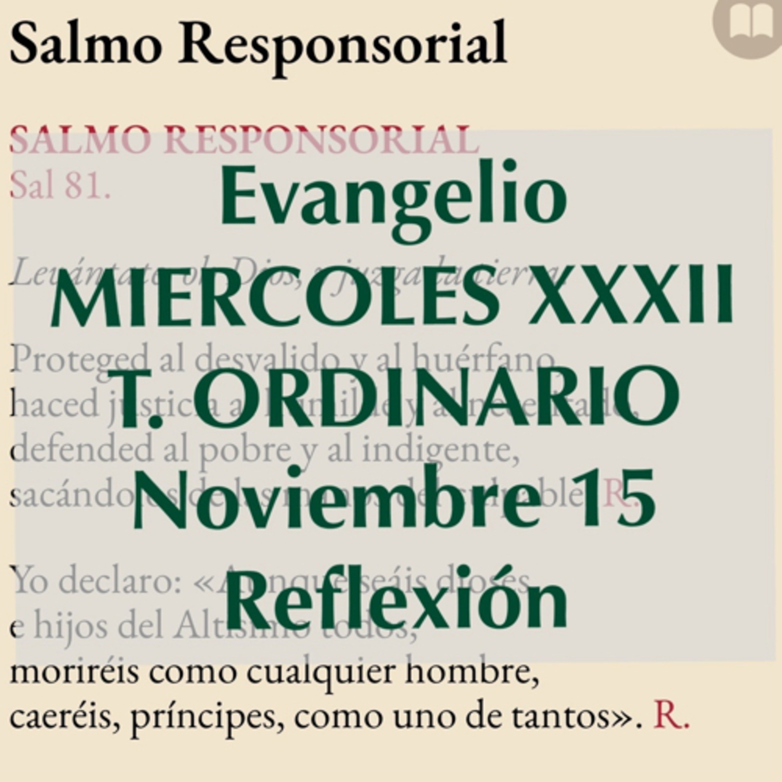 MIERCOLES XXXII DE TIEMPO ORDINARIO. Noviembre 15. Evangelio y reflexión. episode artwork