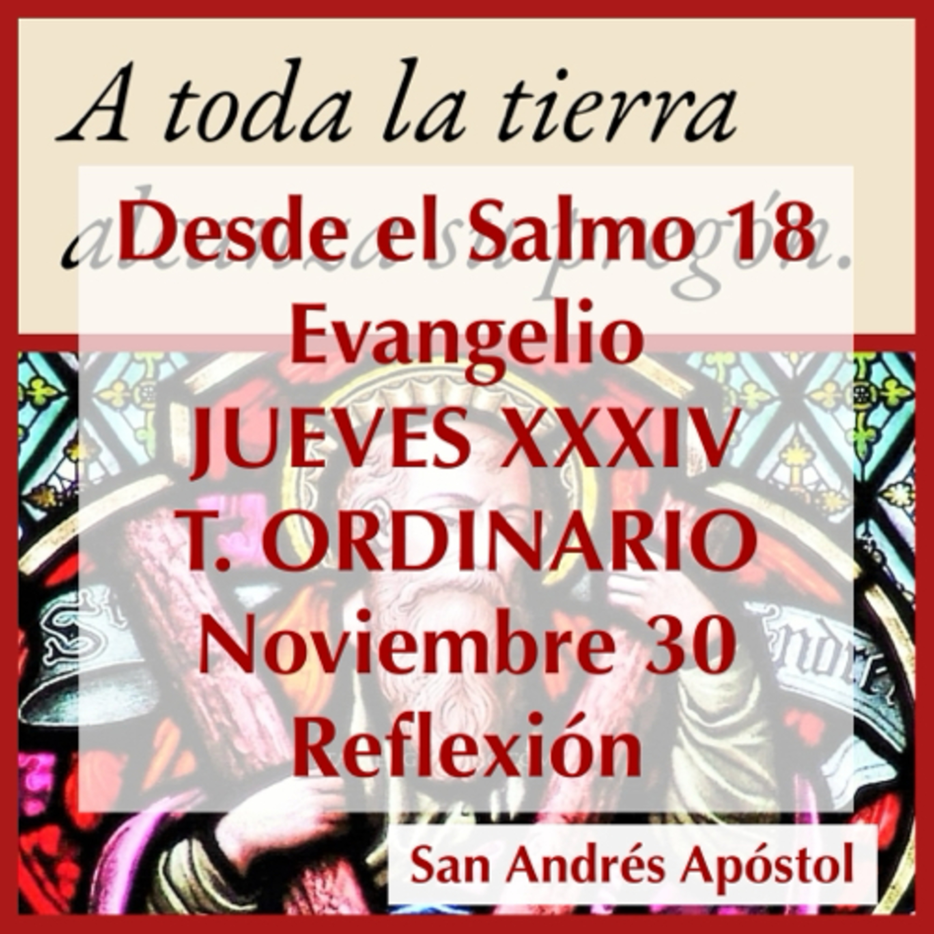 JUEVES XXXIV DE TIEMPO ORDINARIO. Noviembre 30. Evangelio y reflexión. SAN ANDRÉS APOSTOL. episode artwork