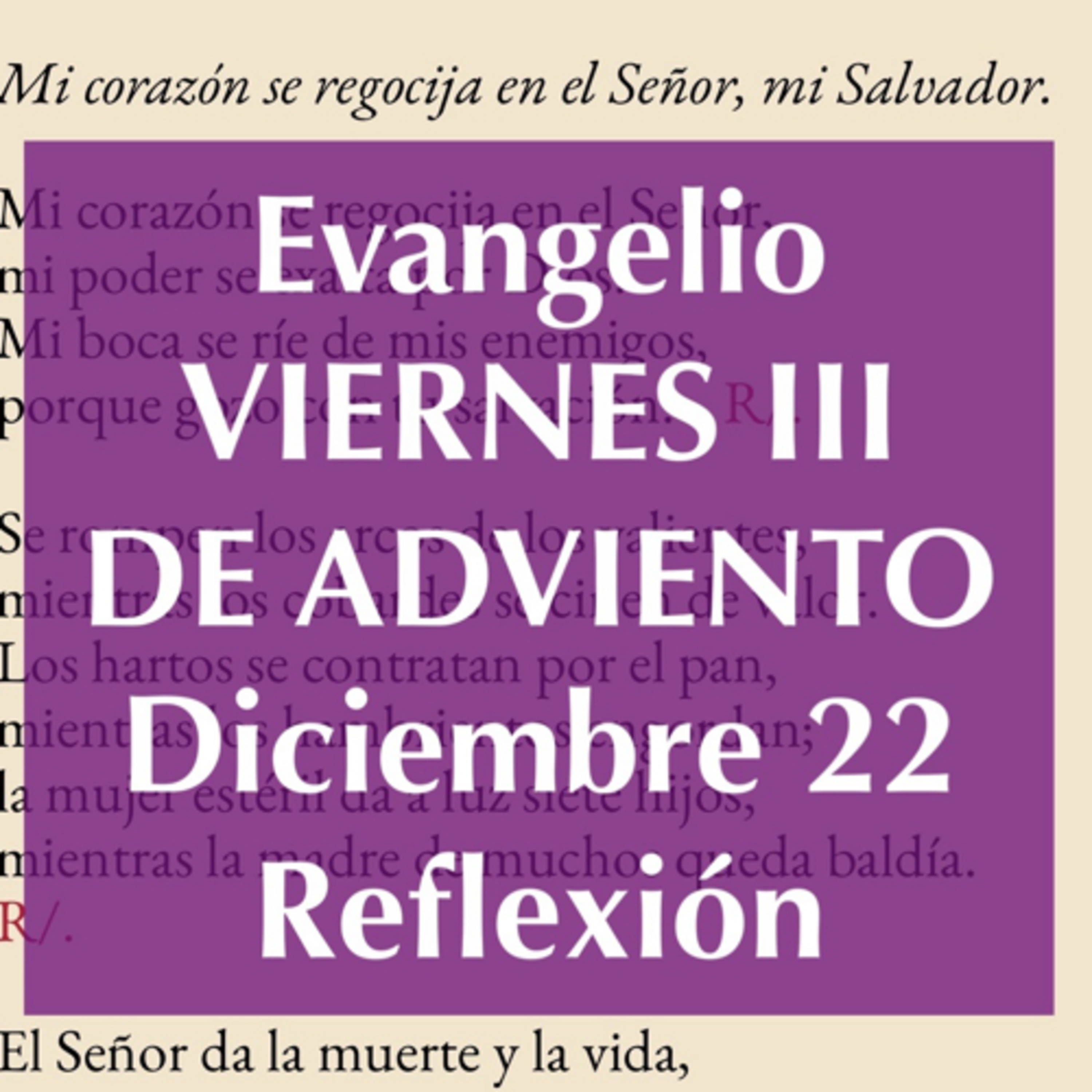 VIERNES III DE ADVIENTO. Diciembre 22. Evangelio y reflexión. episode artwork