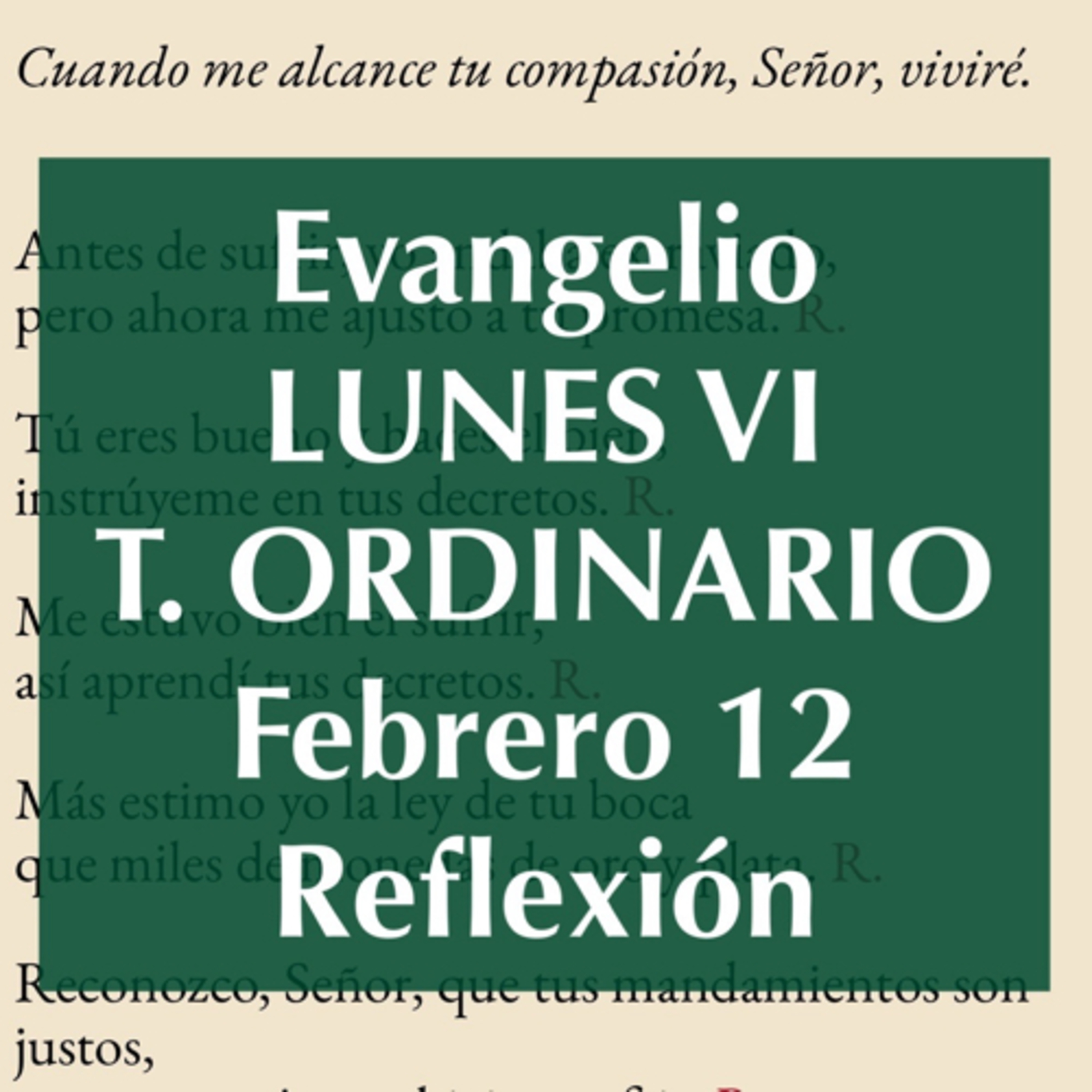 LUNES VI DE TIEMPO ORDINARIO. Febrero 12. Evangelio y reflexión. episode artwork