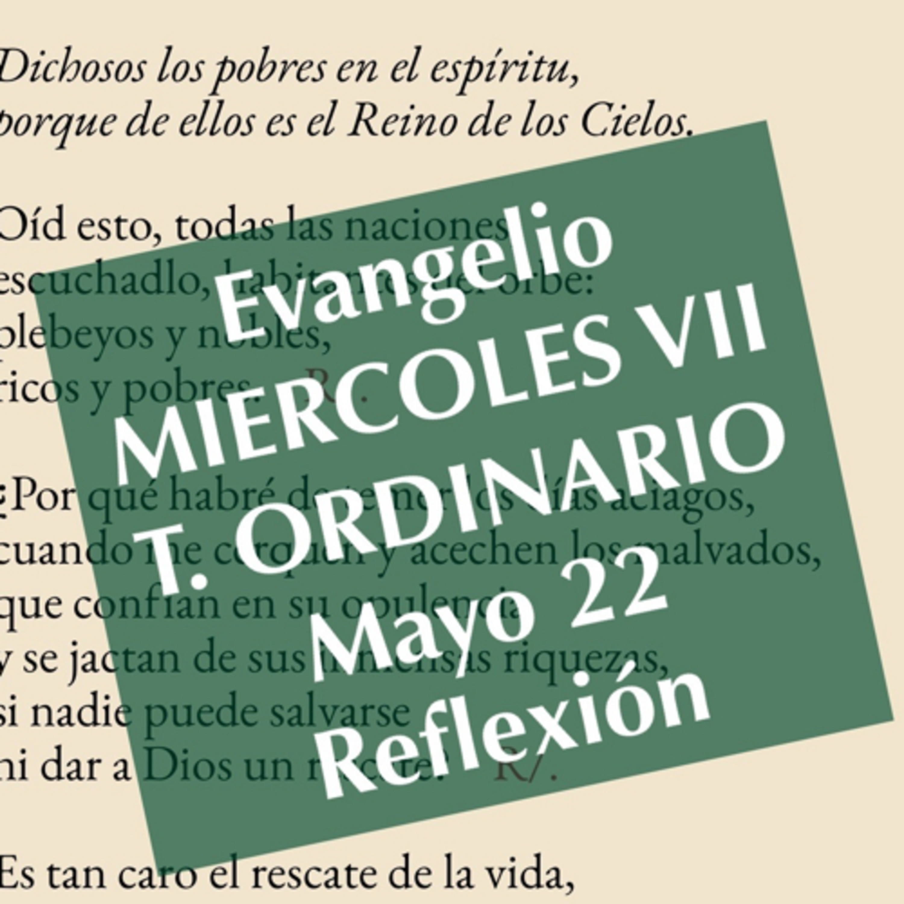 MIERCOLES VII DE TIEMPO ORDINARIO. Mayo 22. Evangelio y reflexión. episode artwork