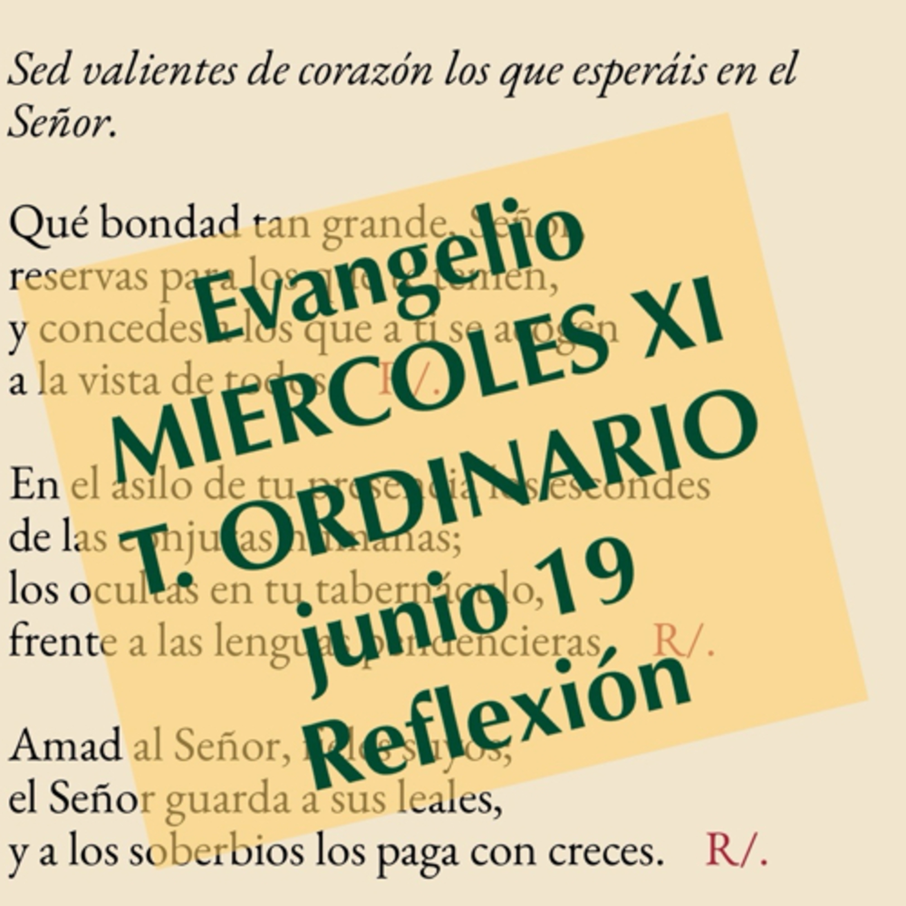 MIERCOLES XI DE TIEMPO ORDINARIO. Junio 19. Evangelio y reflexión. episode artwork