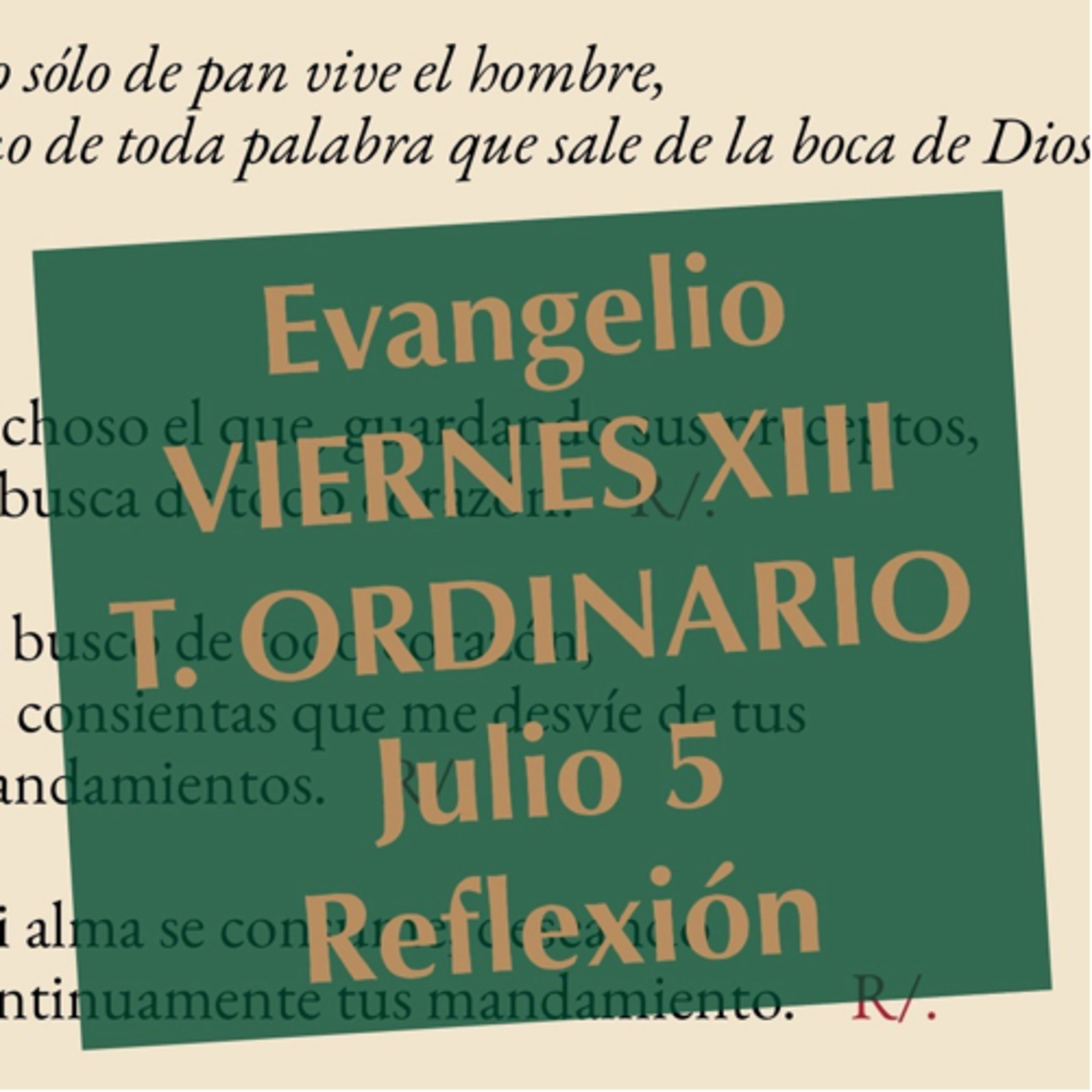 VIERNES XIII DE TIEMPO ORDINARIO. Julio 5. Evangelio y reflexión. episode artwork