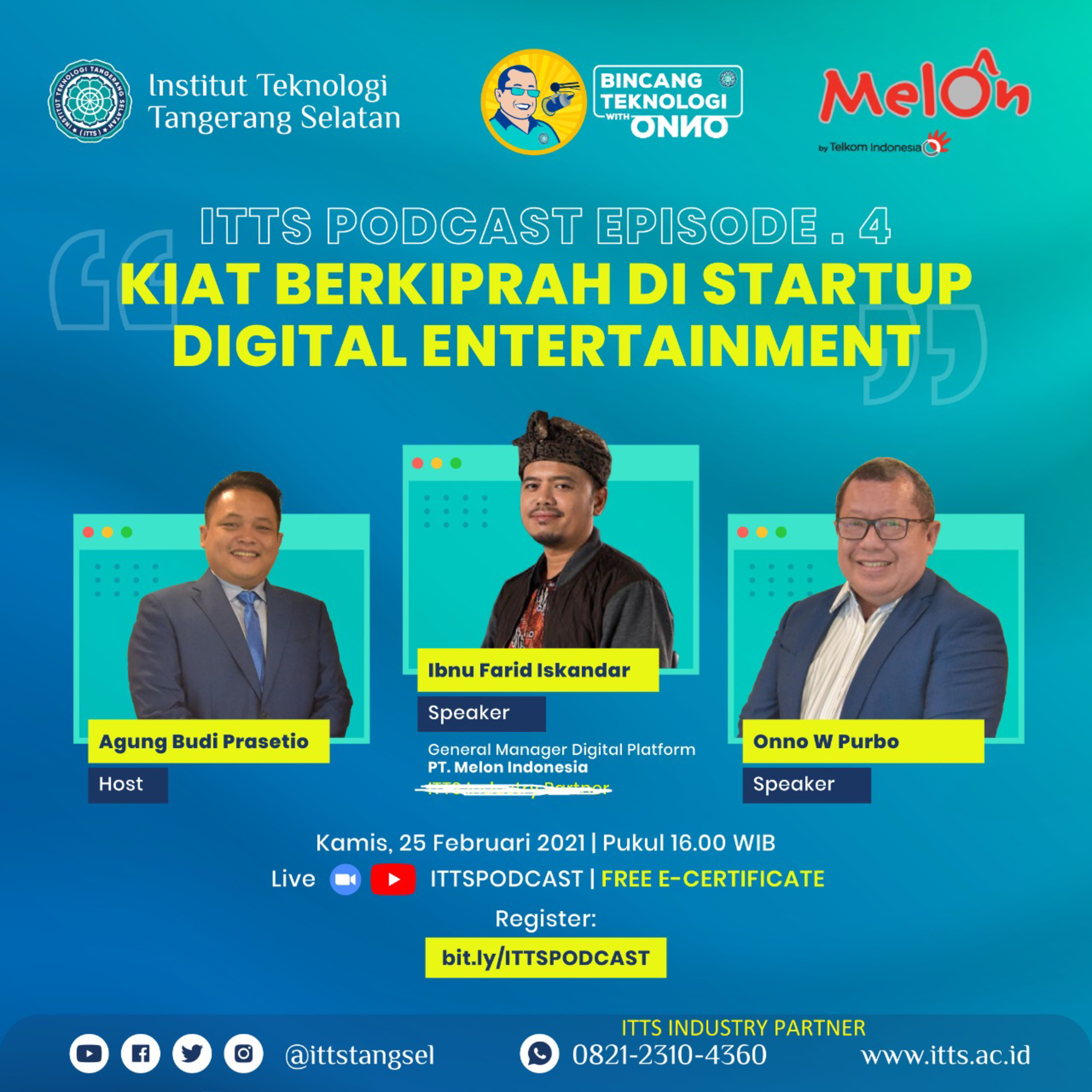 Bincang Teknologi With Onno W Purbo - Institut Teknologi Tangerang Selatan (ITTS)