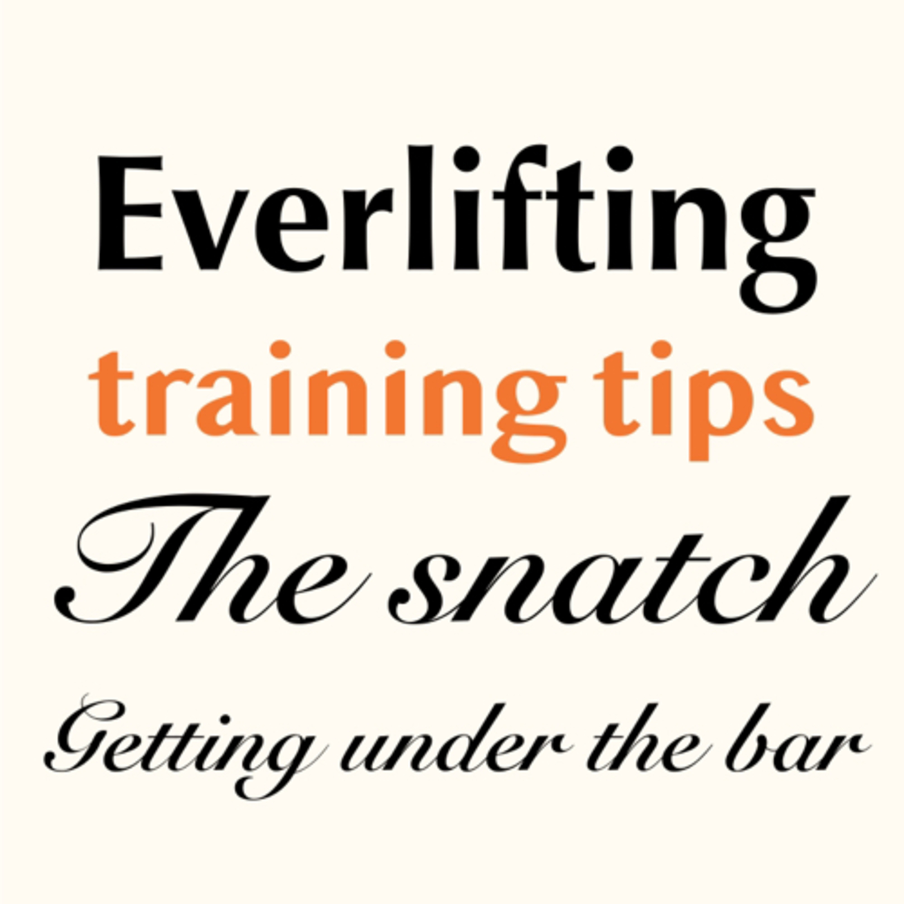 Training Tips #3 - getting under the bar in the snatch Training Tips #3 - getting under the bar in the snatch