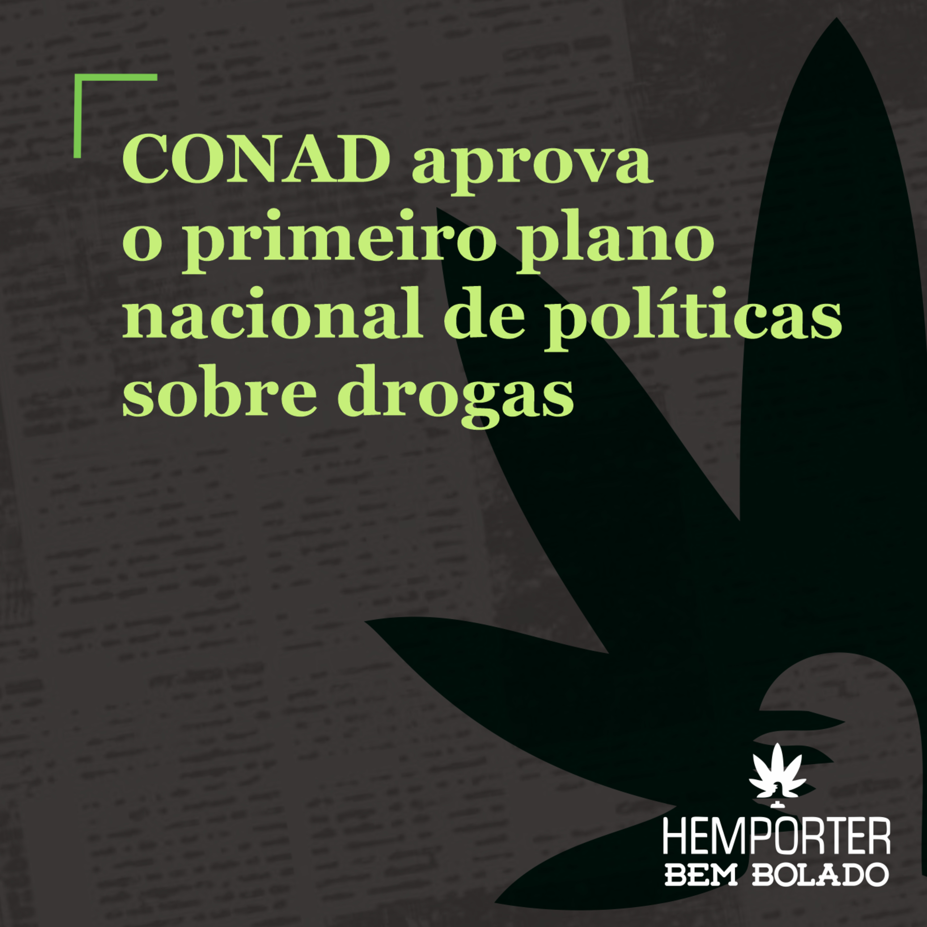 CONAD aprova o primeiro plano nacional de políticas sobre drogas