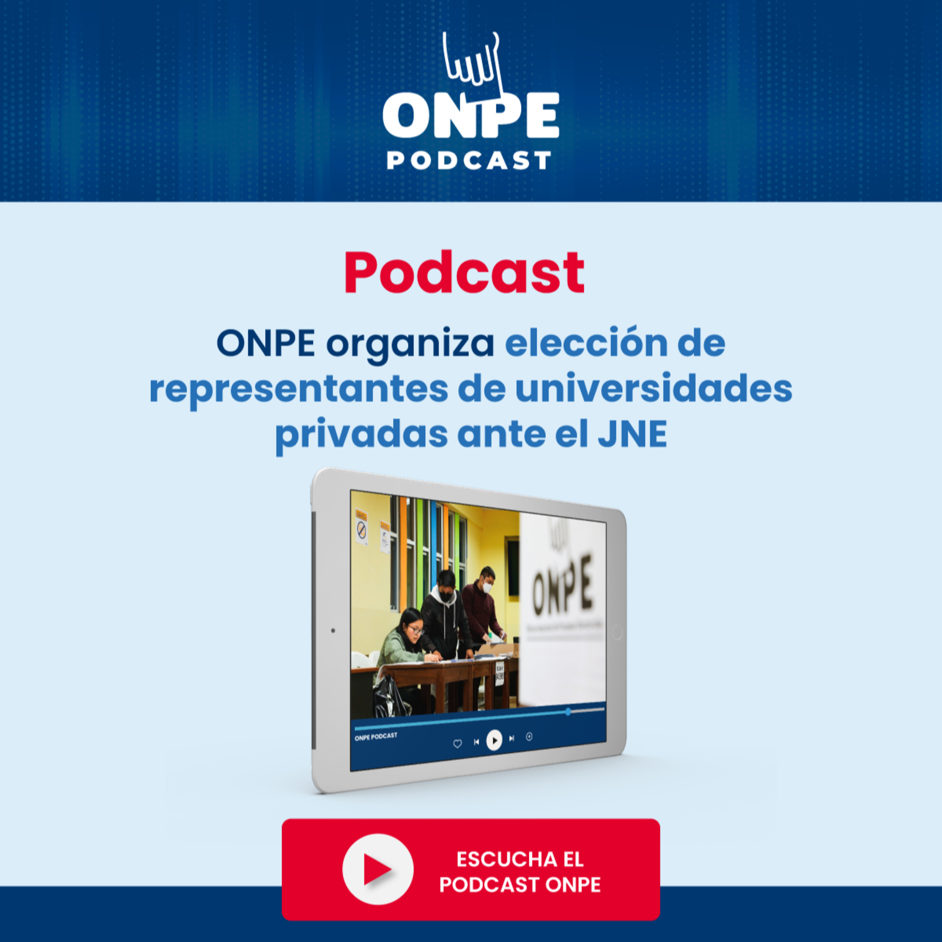 ONPE organiza elección de representantes de universidades privadas ante el JNE episode artwork