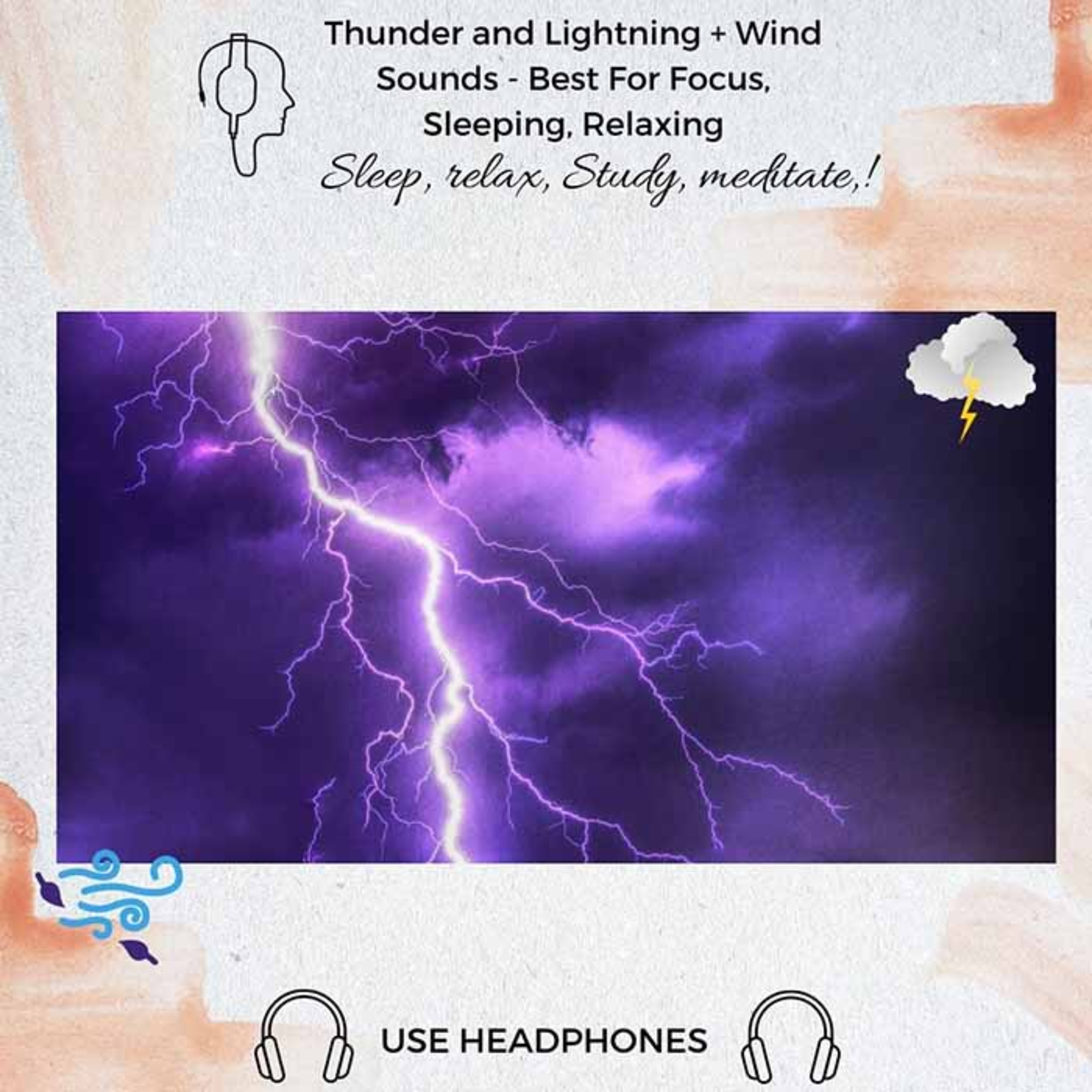 45. Thunder and Lightning + Wind Sounds - Best For Focus, Sleeping, Relaxing episode artwork