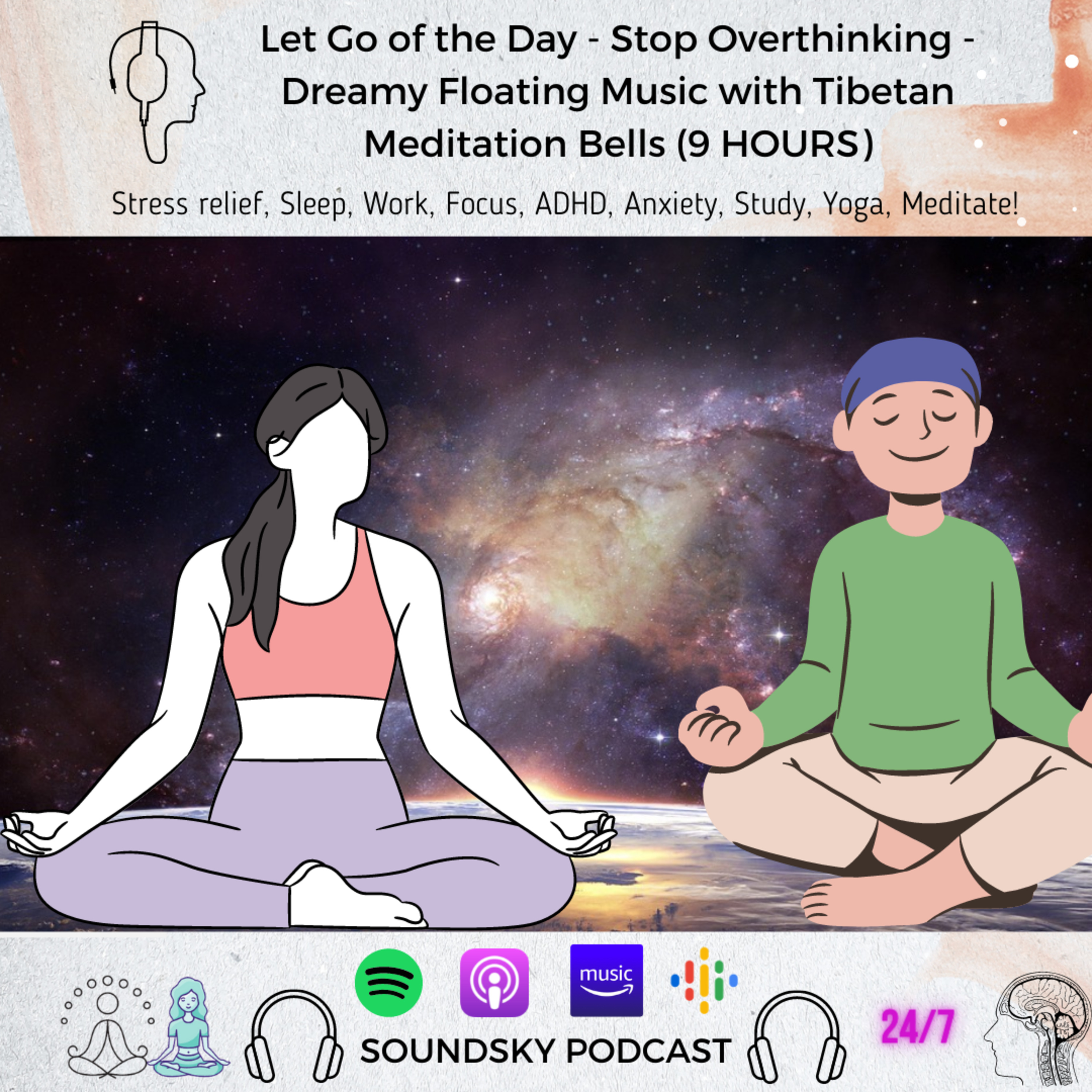 [9 HOURS] Let Go of the Day - Stop Overthinking - Dreamy Floating Music with Tibetan Meditation Bells  episode artwork
