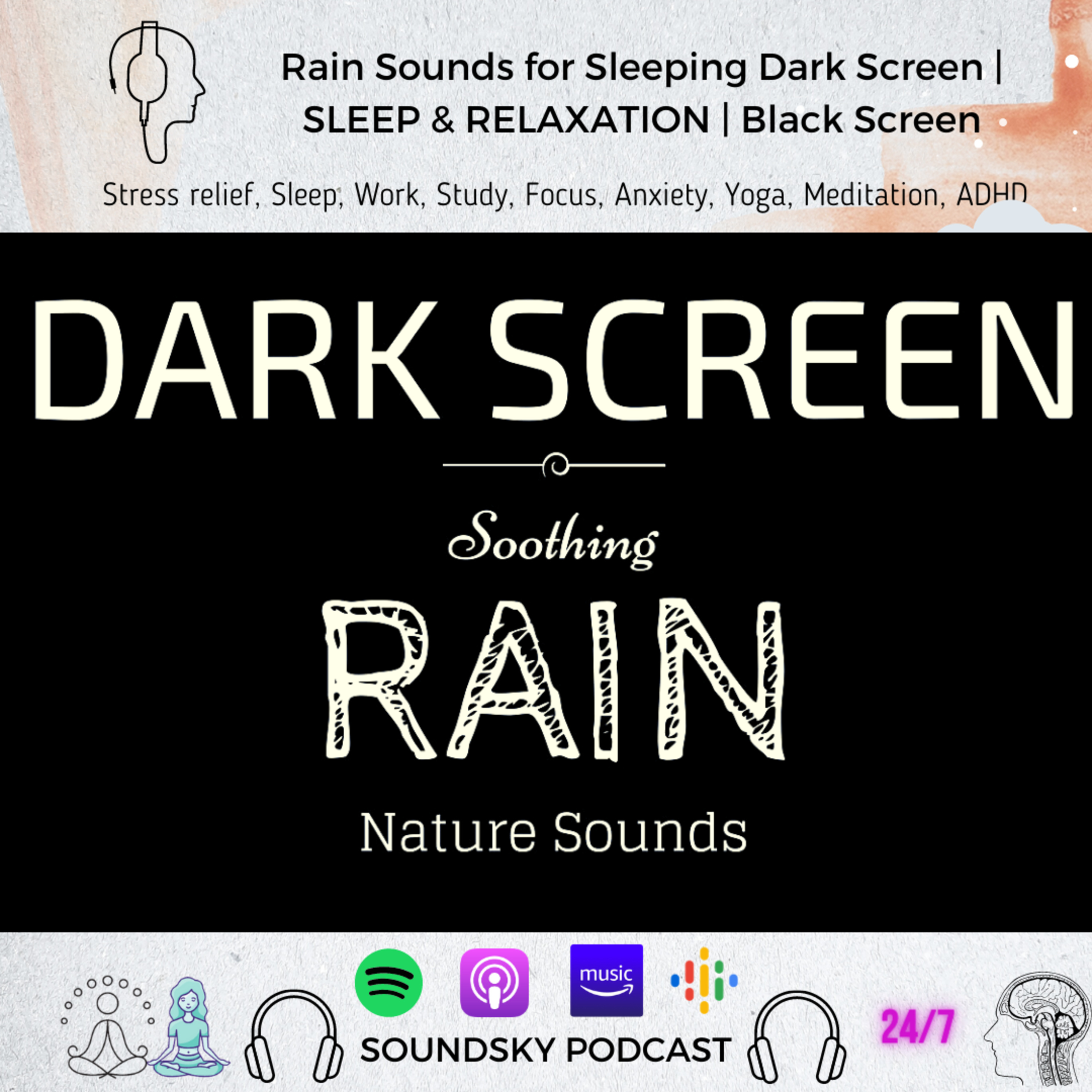 279. Rain Sounds for Sleeping Dark Screen - SLEEP & RELAXATION - Black Screen episode artwork