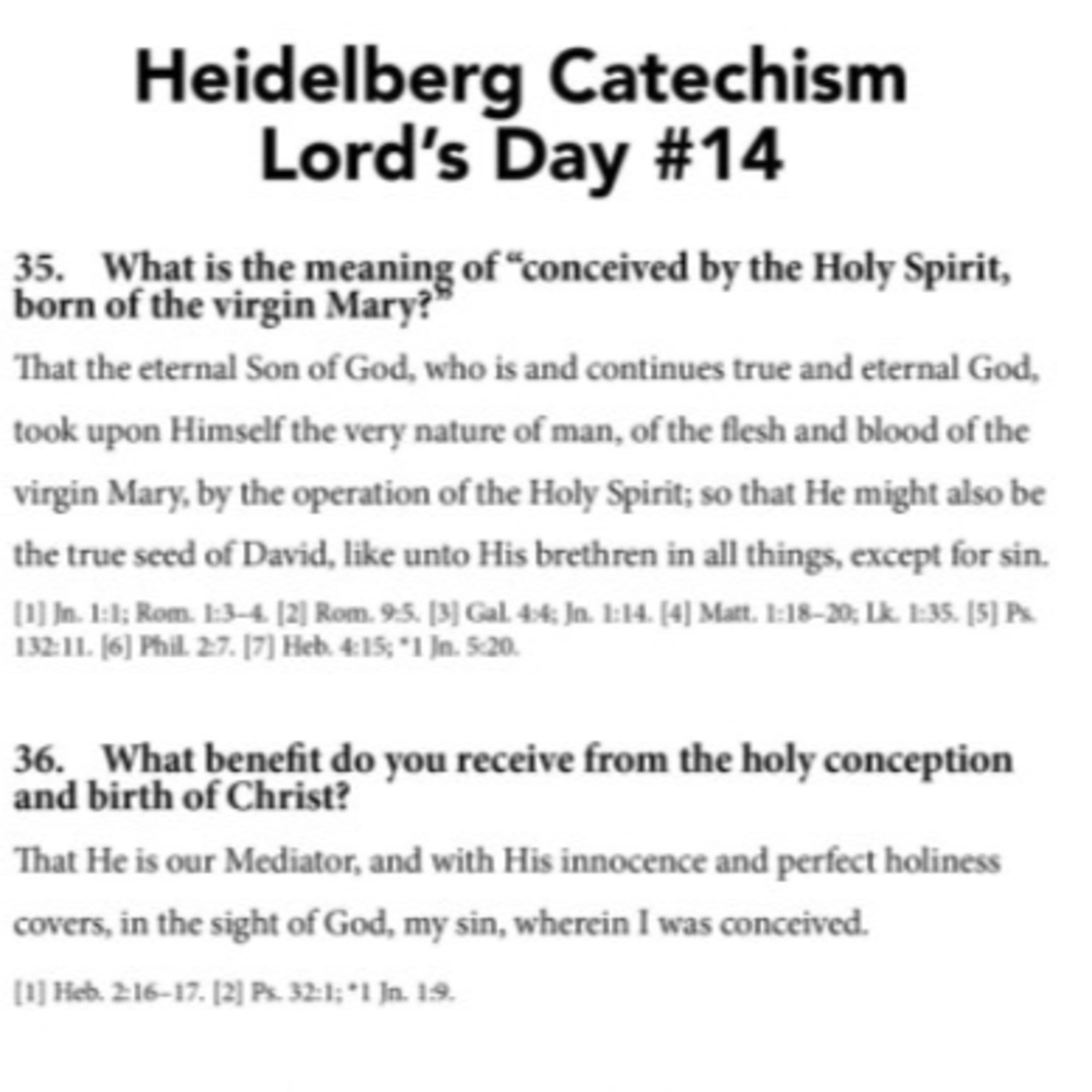 Heidelberg Catechism Lord's Day 14 episode artwork