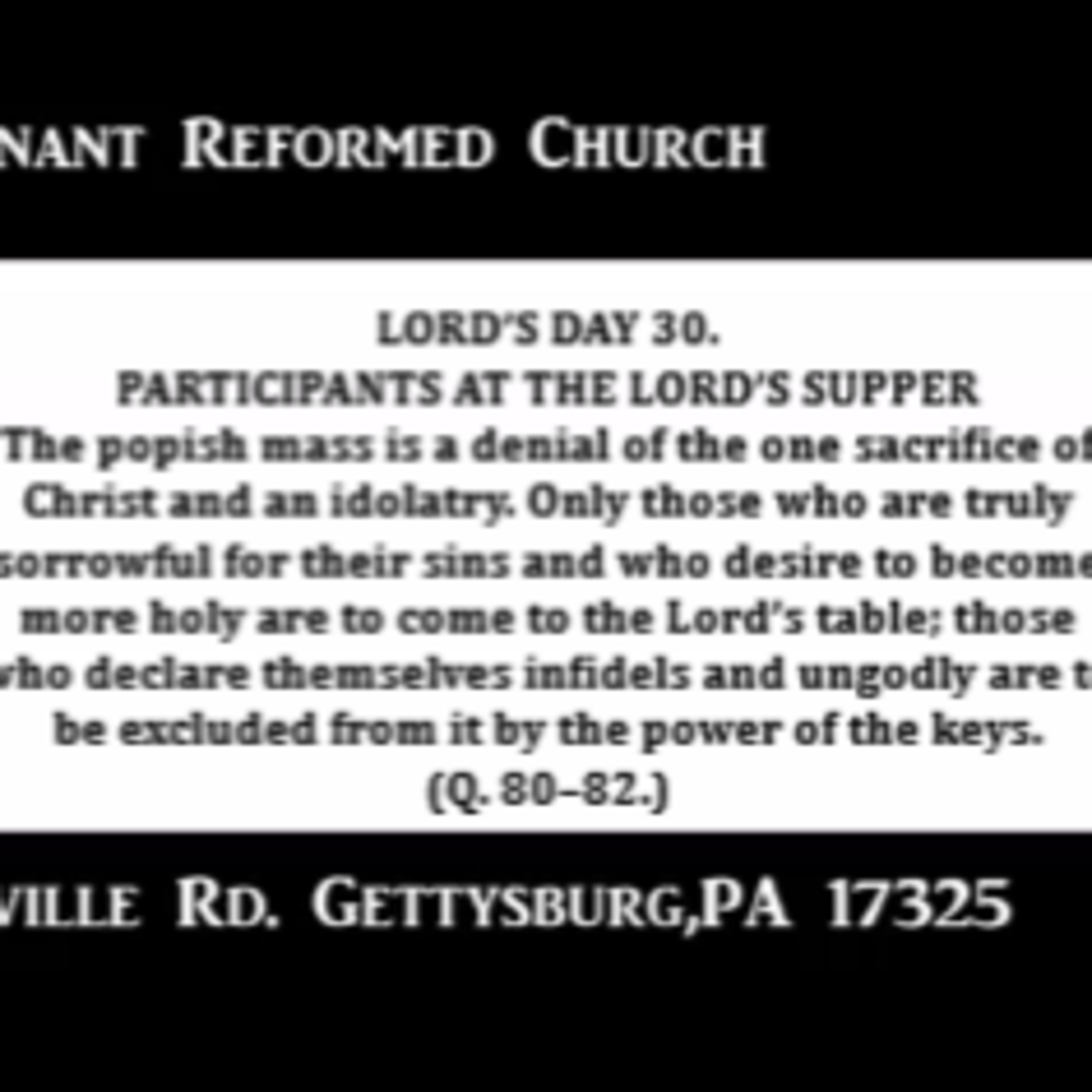 Heidelberg Catechism Lord's Day 30 episode artwork