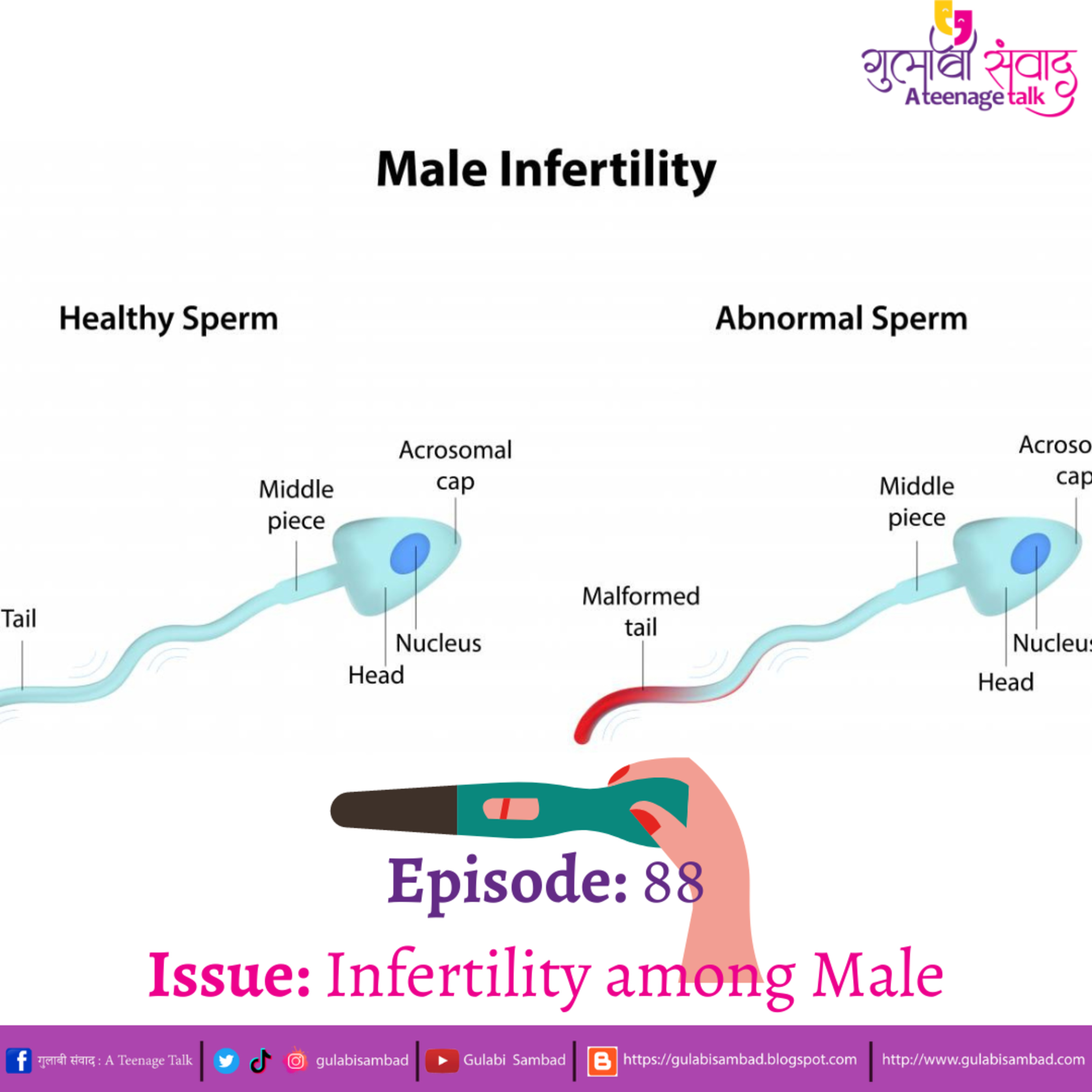 Episode 88, Male Infertility, Podcast Series, Gulabi Sambad: A Teenage Talk episode artwork