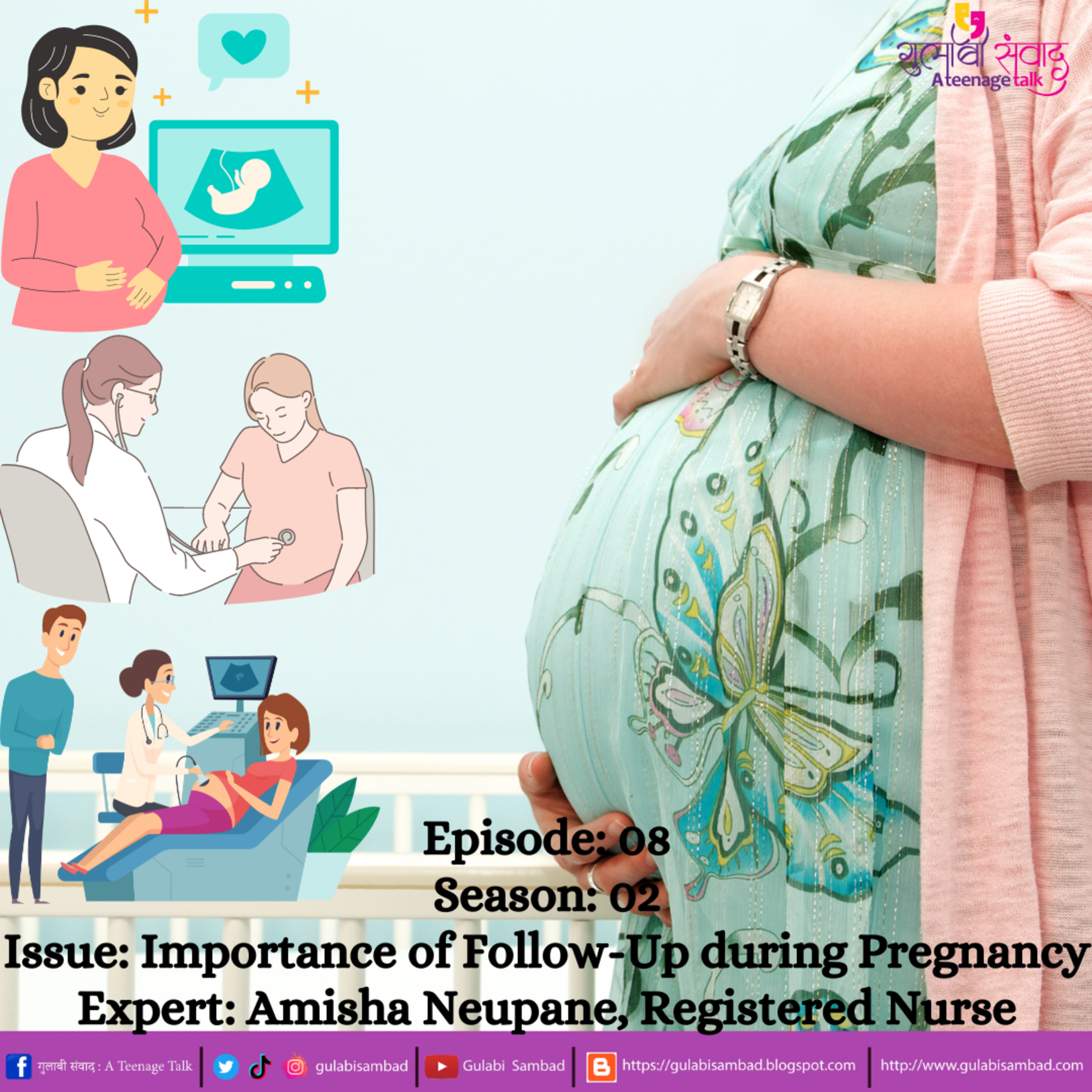 Episode 08, S2, Importance of Follow-Up during Pregnancy, Podcast Series, Gulabi Sambad episode artwork