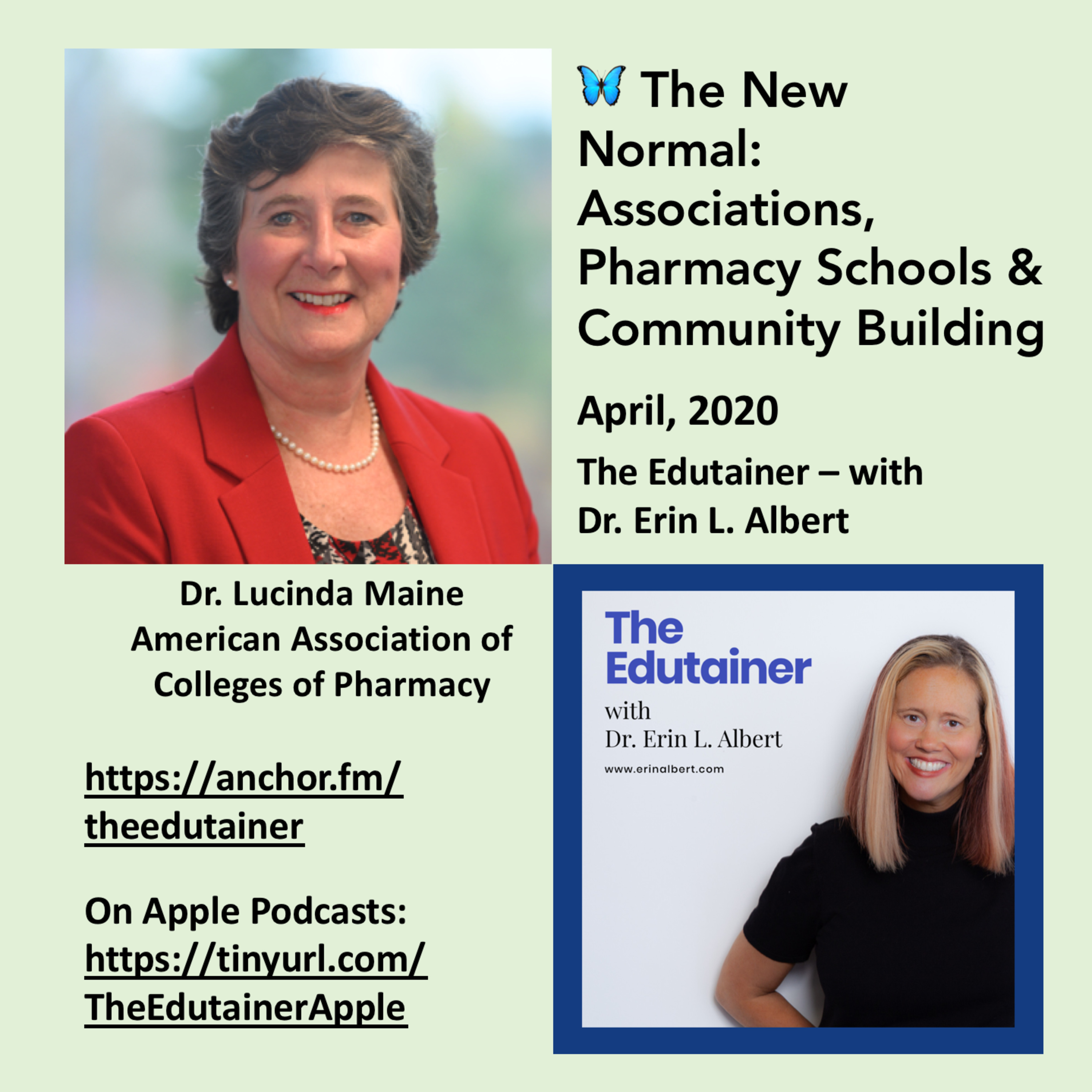 🦋Ep. 7: The New Normal: Associations, Pharmacy Schools and Community Building: Dr. Lucinda Maine episode artwork