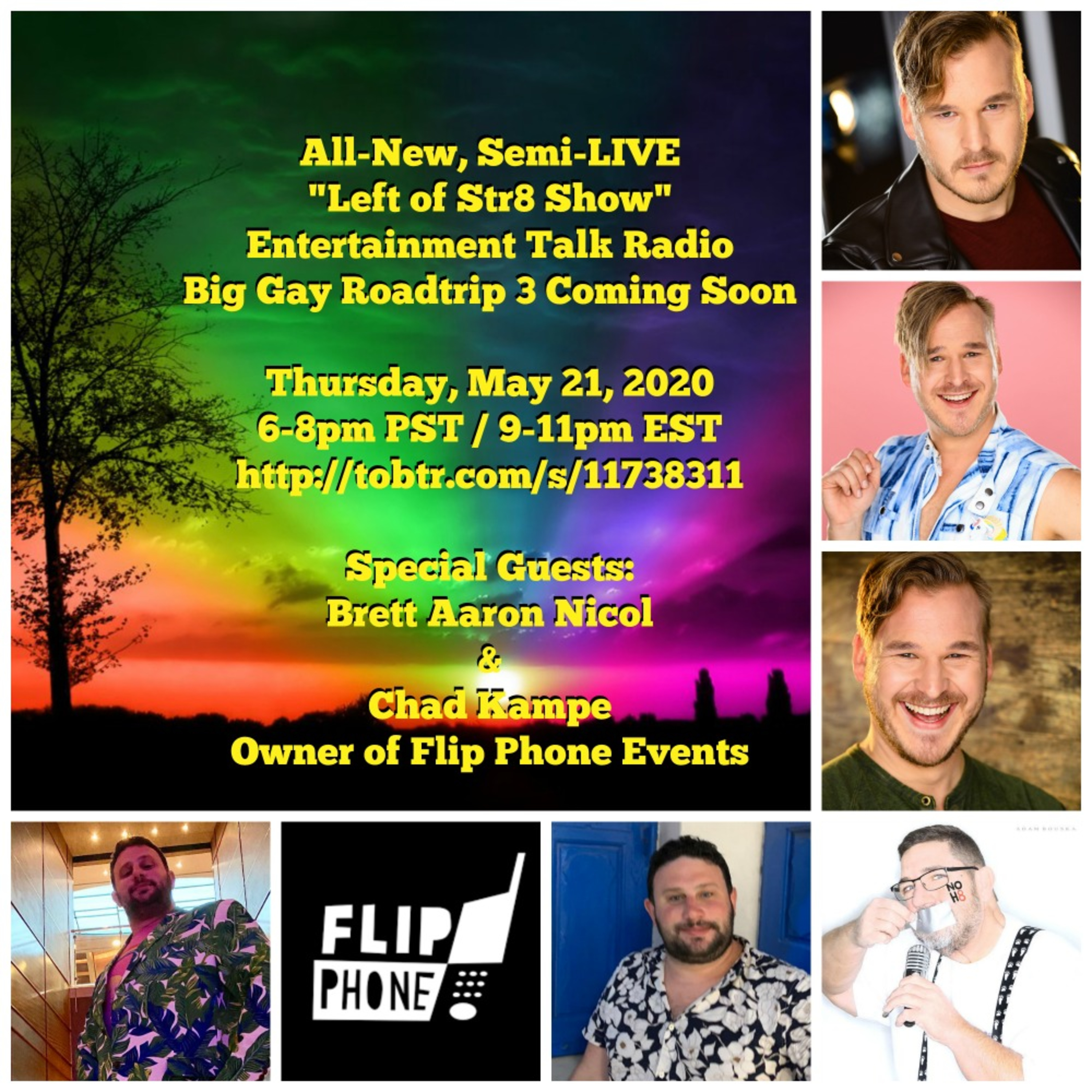 Left of Str8 Show 5-21-2020: Special Guests Actor and Advocate Brett Aaron Nicol and Flip Phone Events Owner and Organizer Chad Kampe  episode artwork