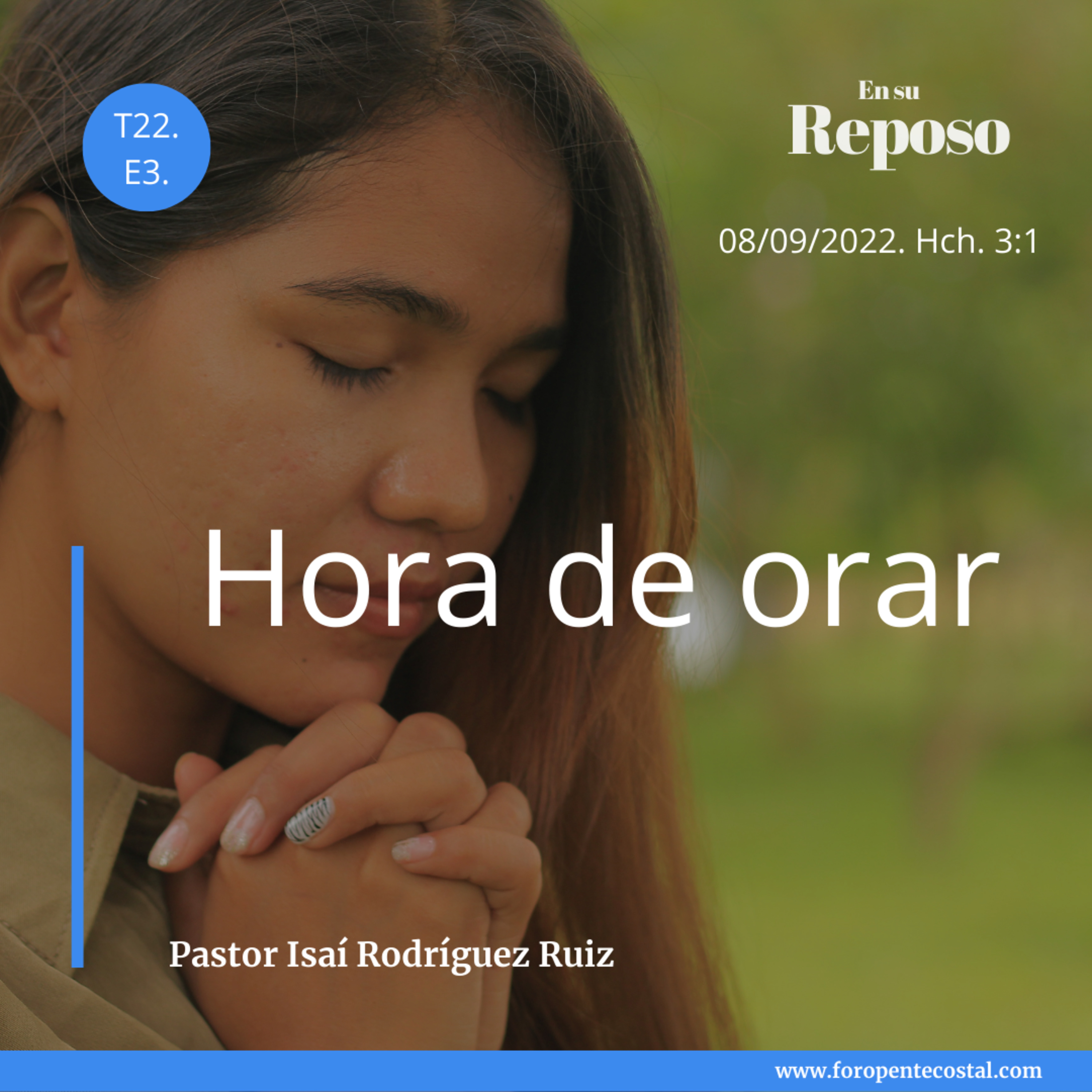 En su reposo, con el pastor Isaí Rodríguez Ruiz