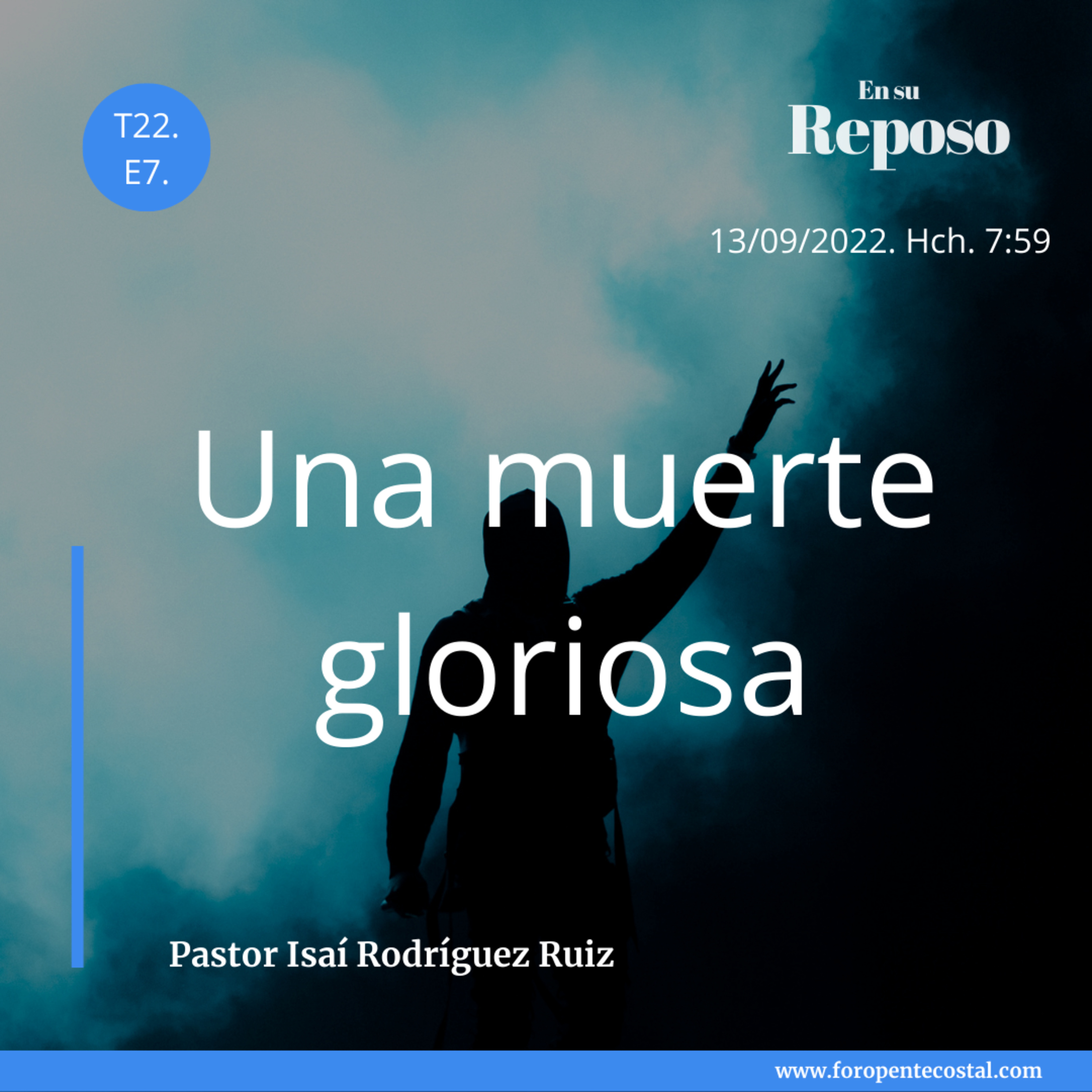 En su reposo, con el pastor Isaí Rodríguez Ruiz