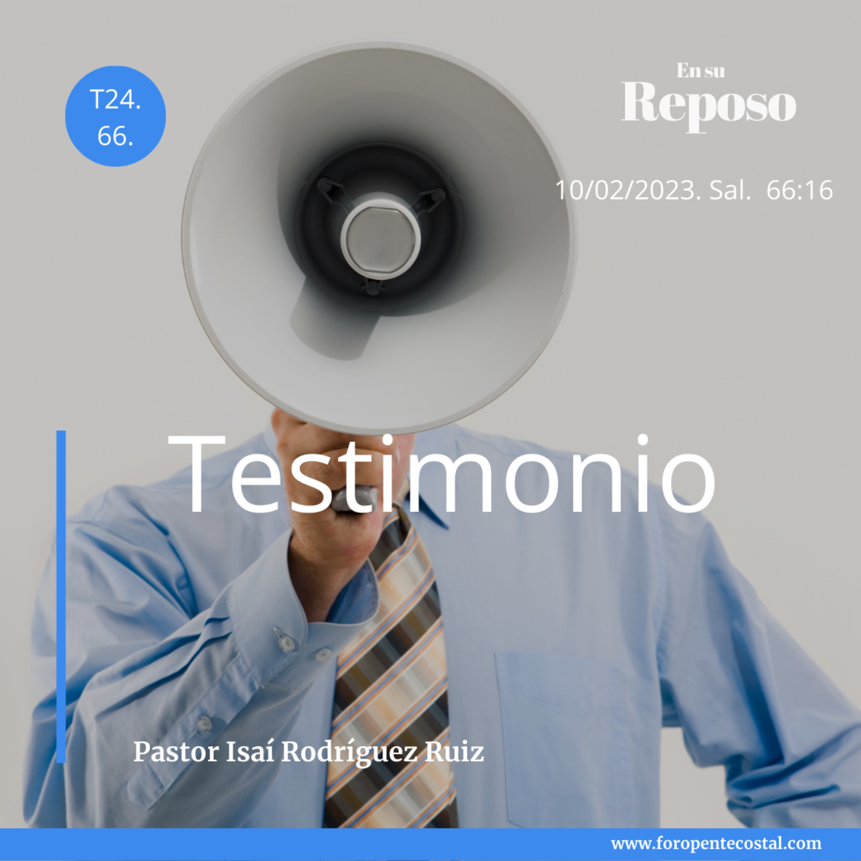 En su reposo, con el pastor Isaí Rodríguez Ruiz