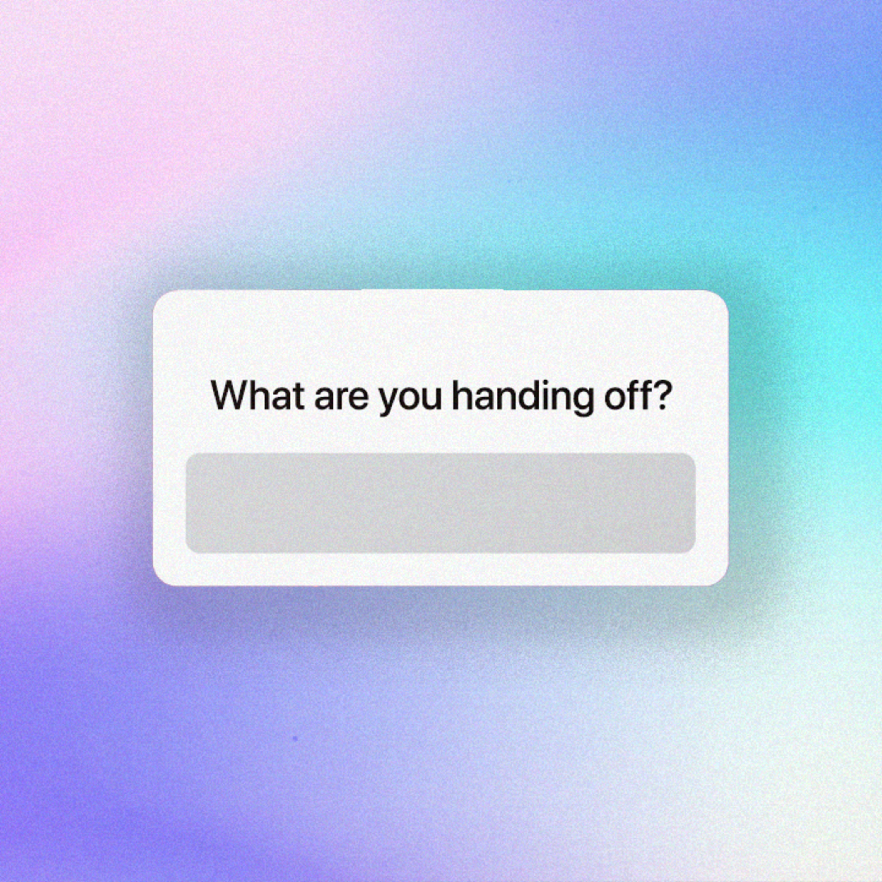 "What Are You Handing Off" // Brandon Kelley