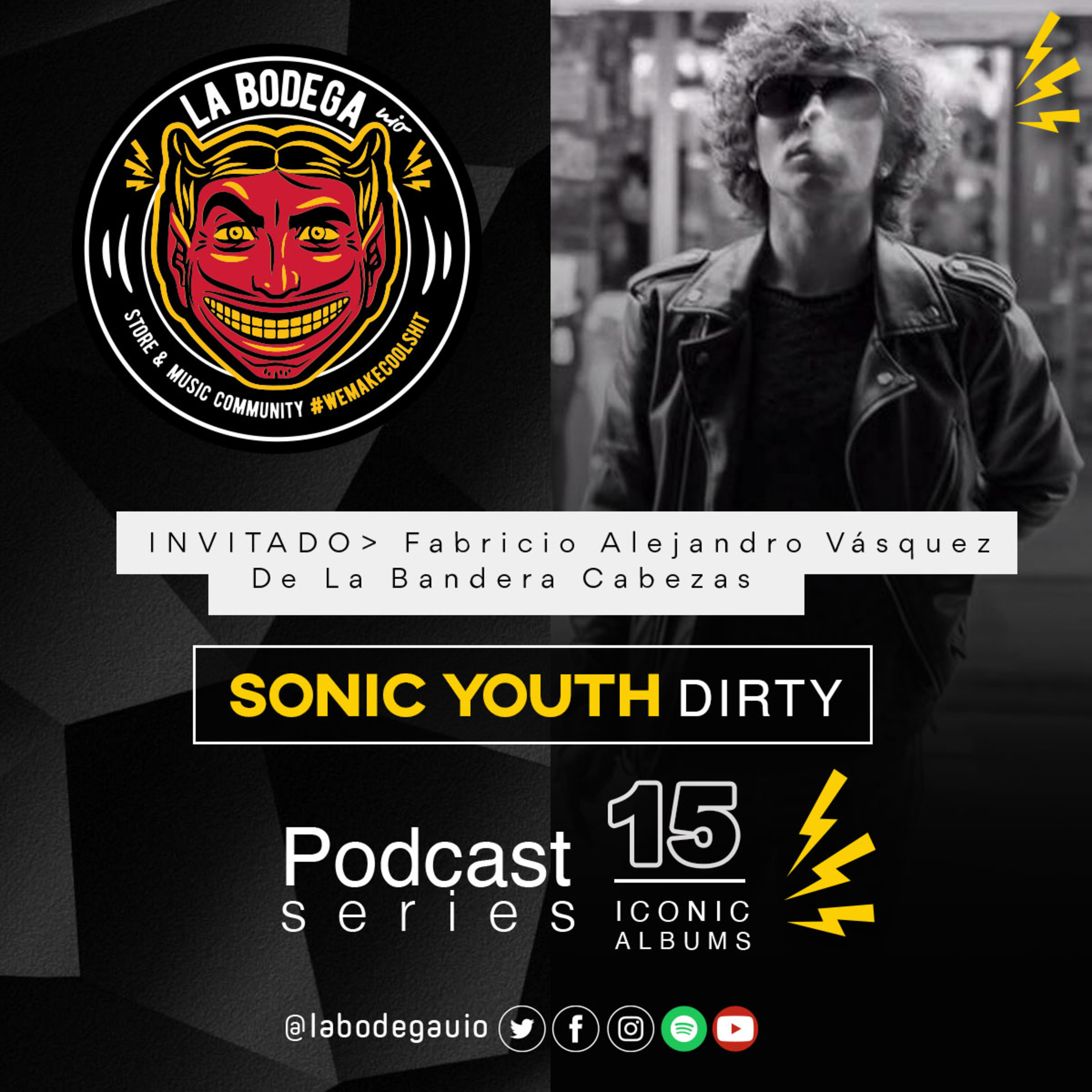 LaBodegaUIO Iconic Albums Podcast Series #15 SONIC YOUTH “DIRTY” episode artwork