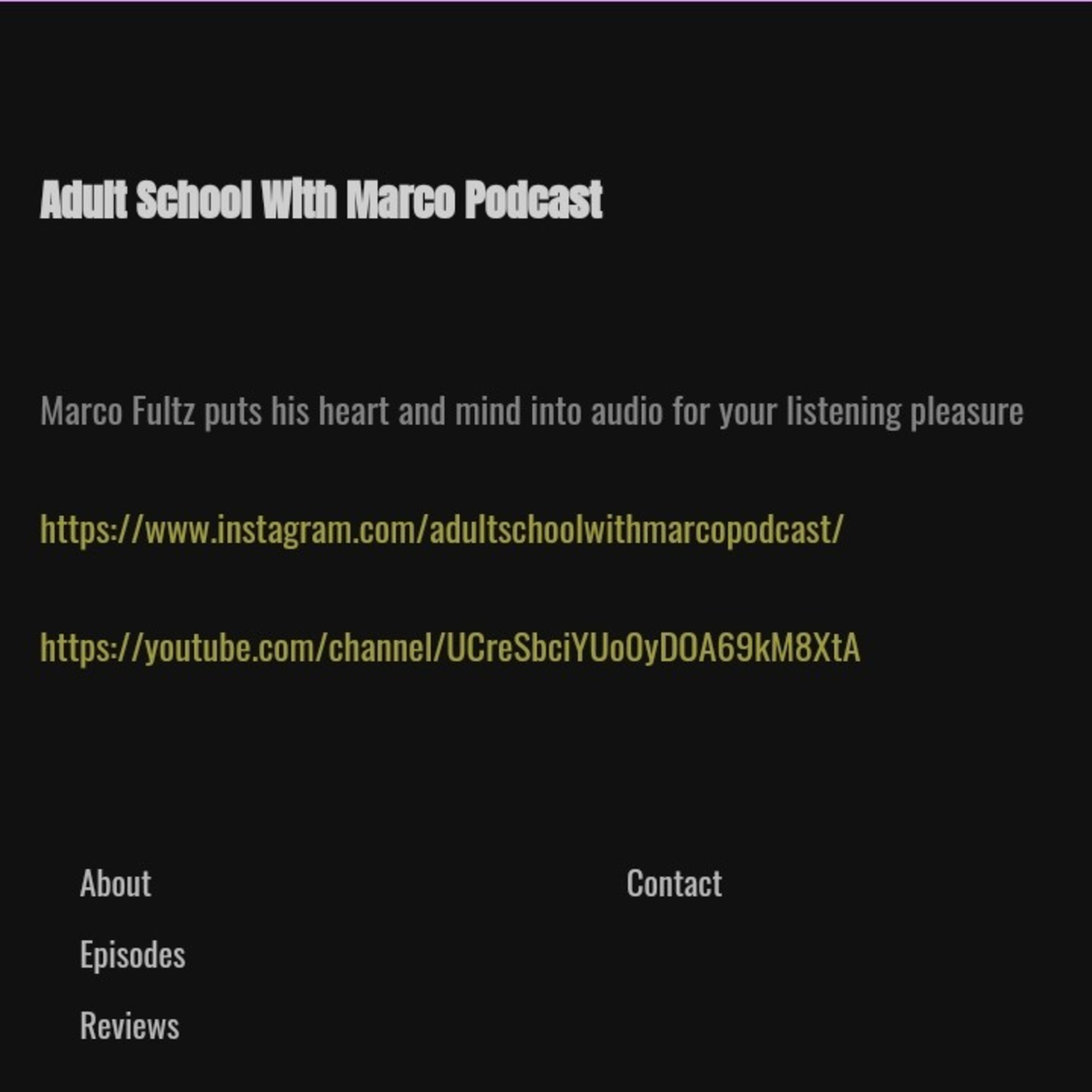 Adult School With Marco Podcast