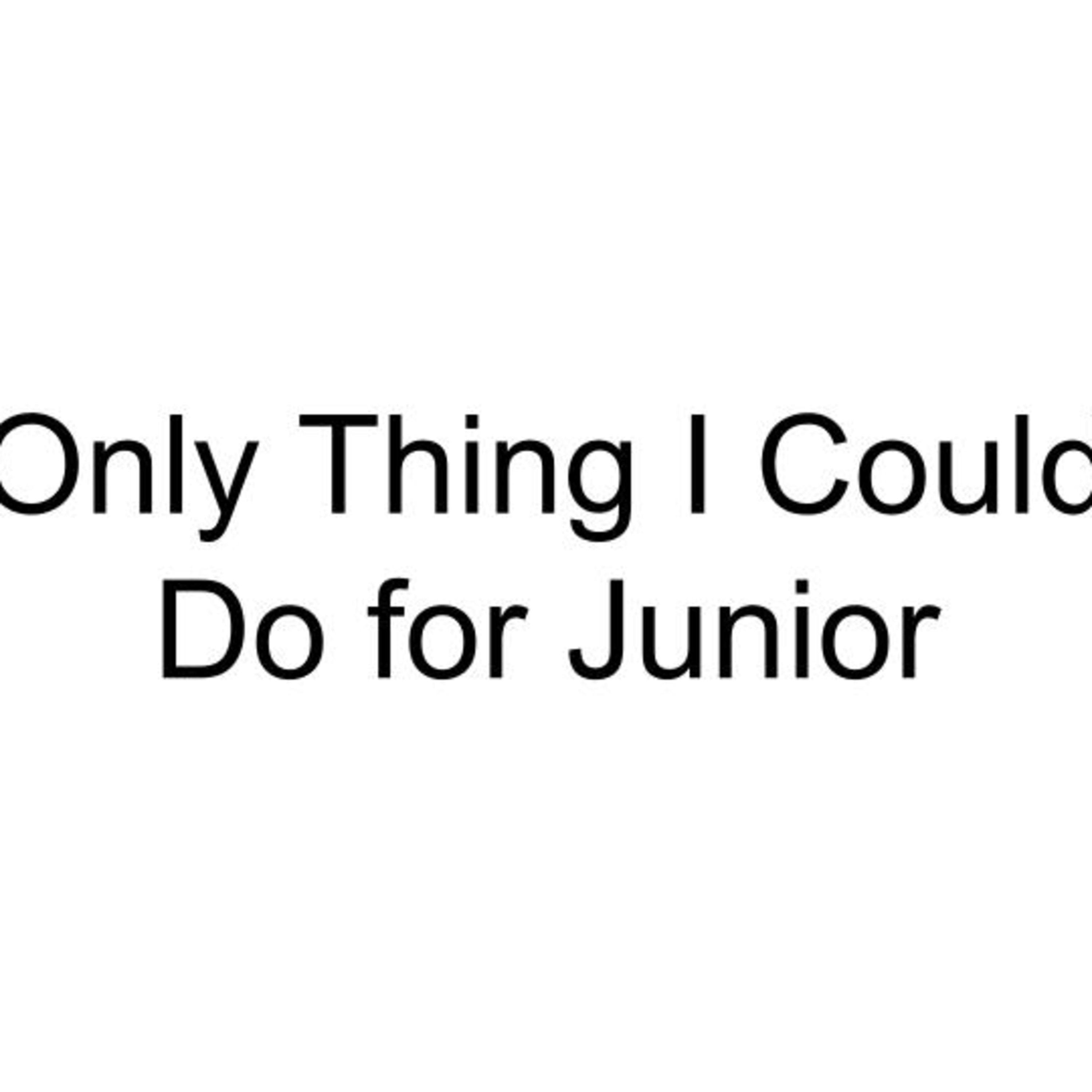 Only Thing I Could Do for Junior episode artwork