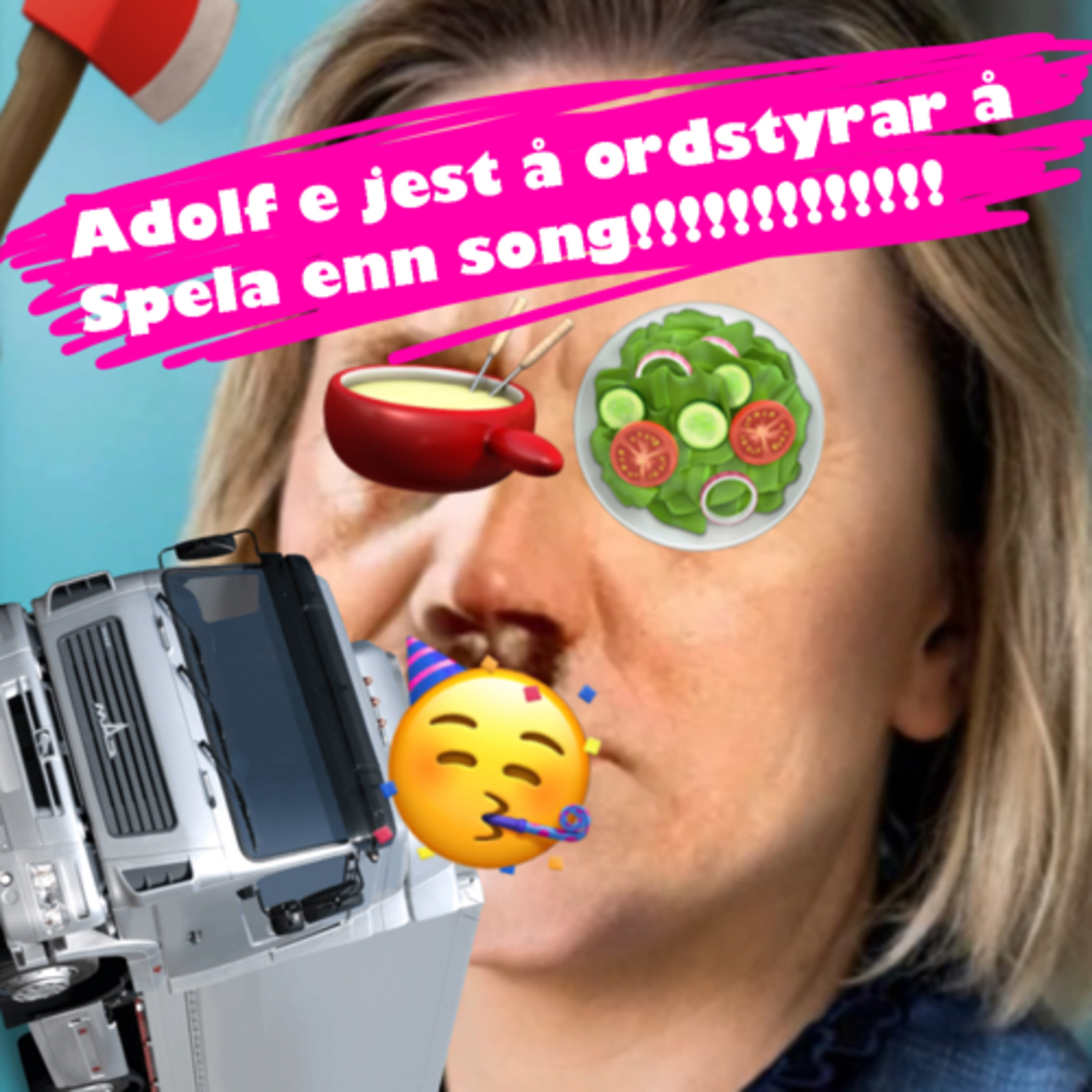Adolf e gjest og ordstyrar, å spela ein song å prata litt episode artwork