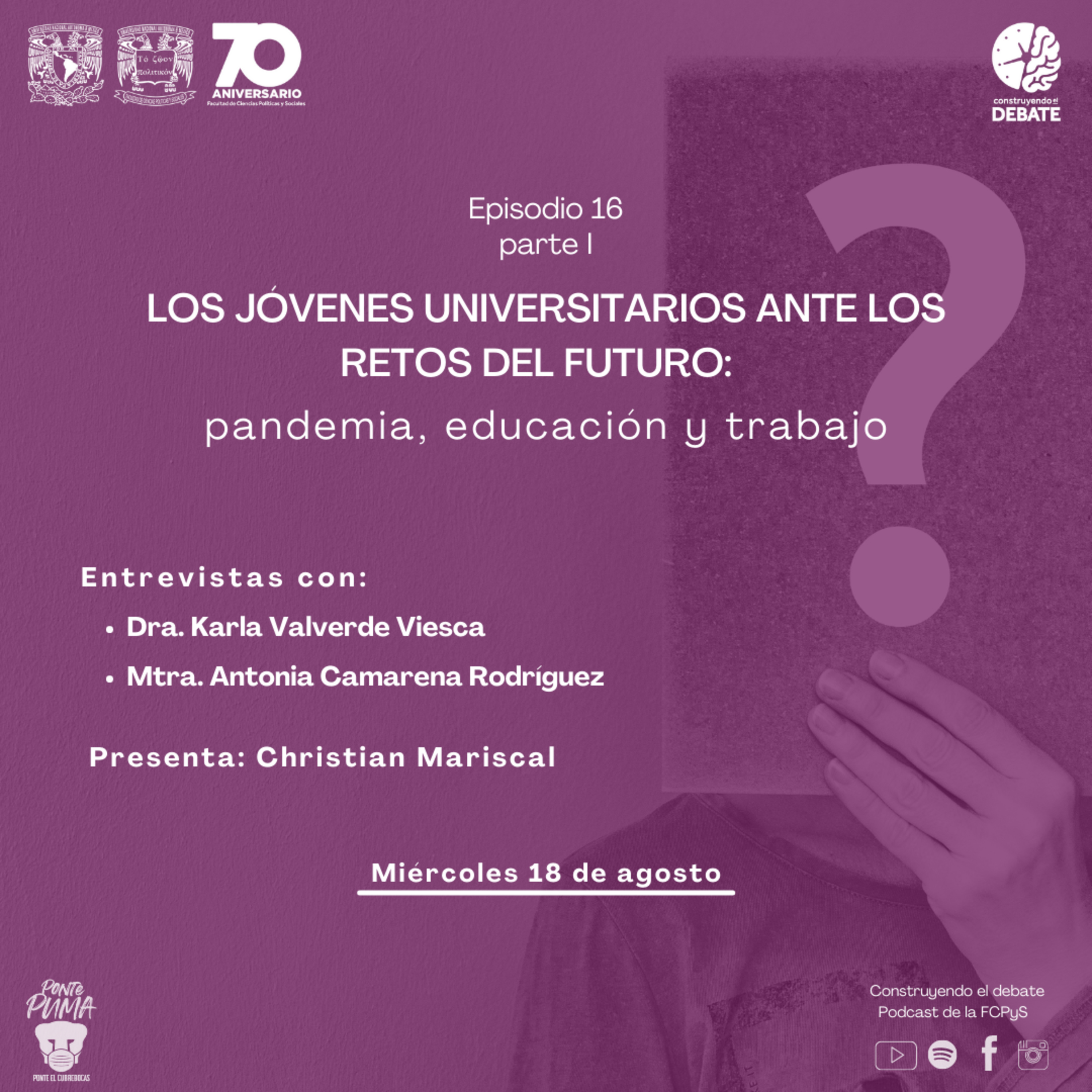 Ep.16 Los jóvenes universitarios ante los retos del futuro: pandemia, educación y trabajo, parte 1 episode artwork