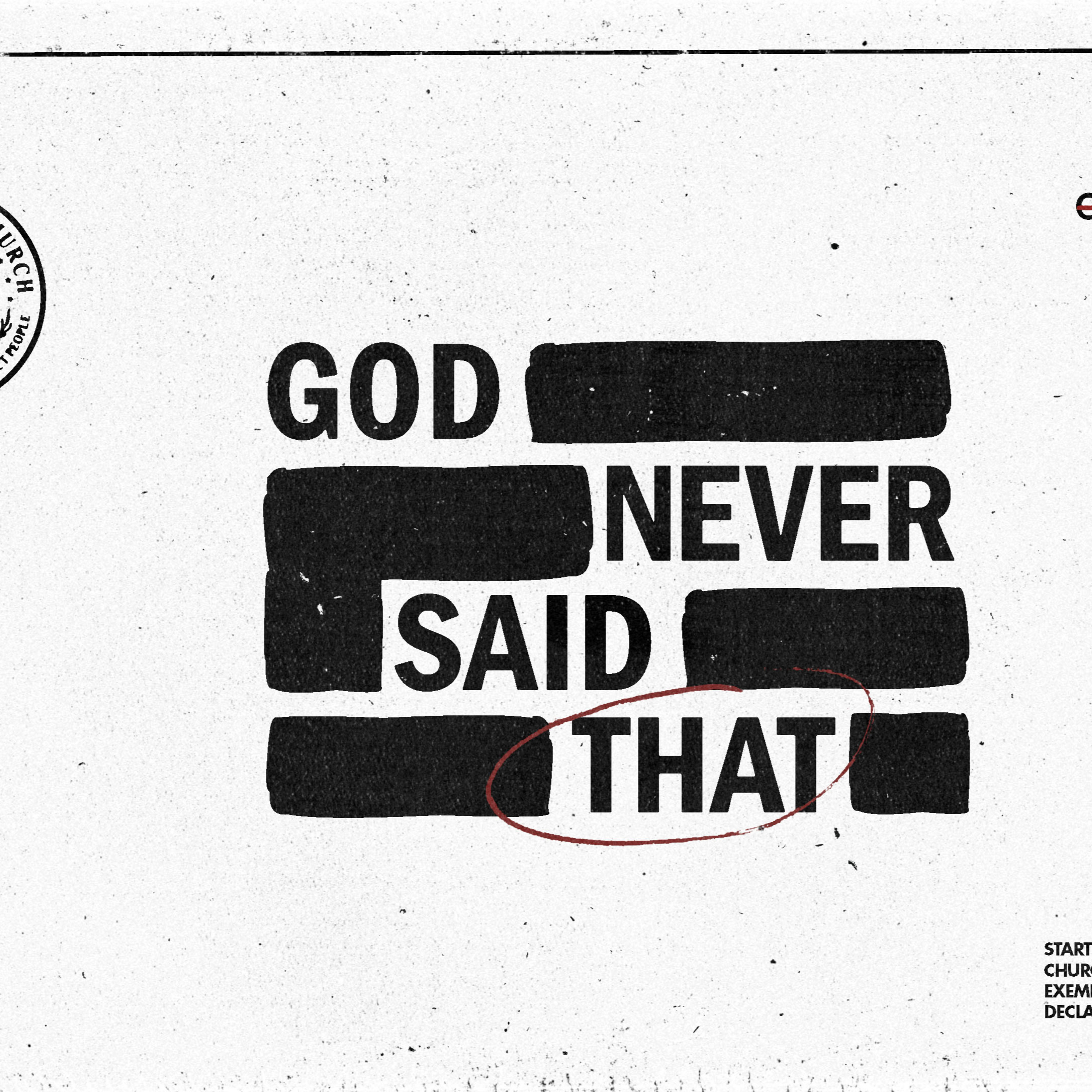 GOD NEVER SAID THAT: Week 1 episode artwork