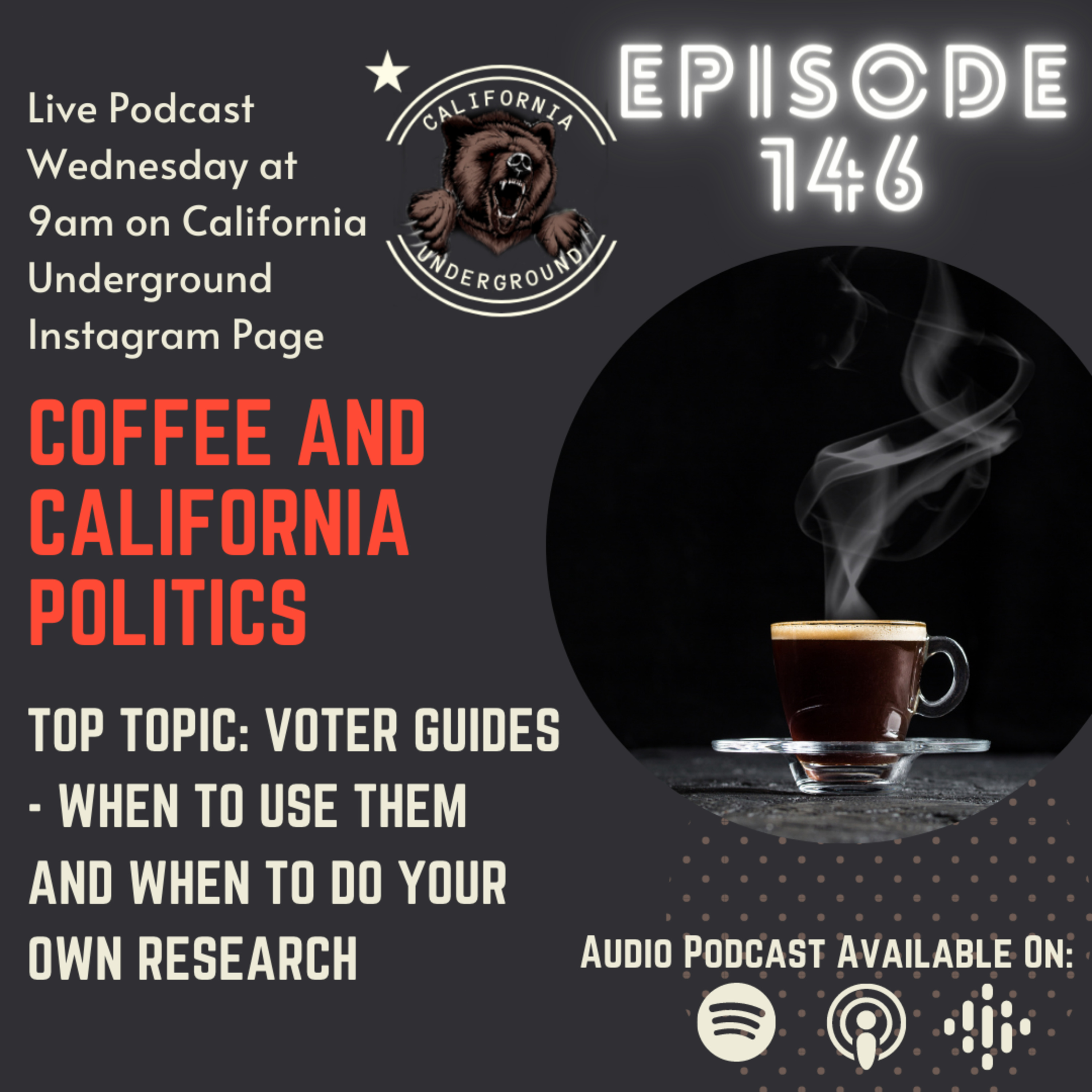 Episode 146 - When and How to Use Voter Guides (Coffee and California Politics) episode artwork