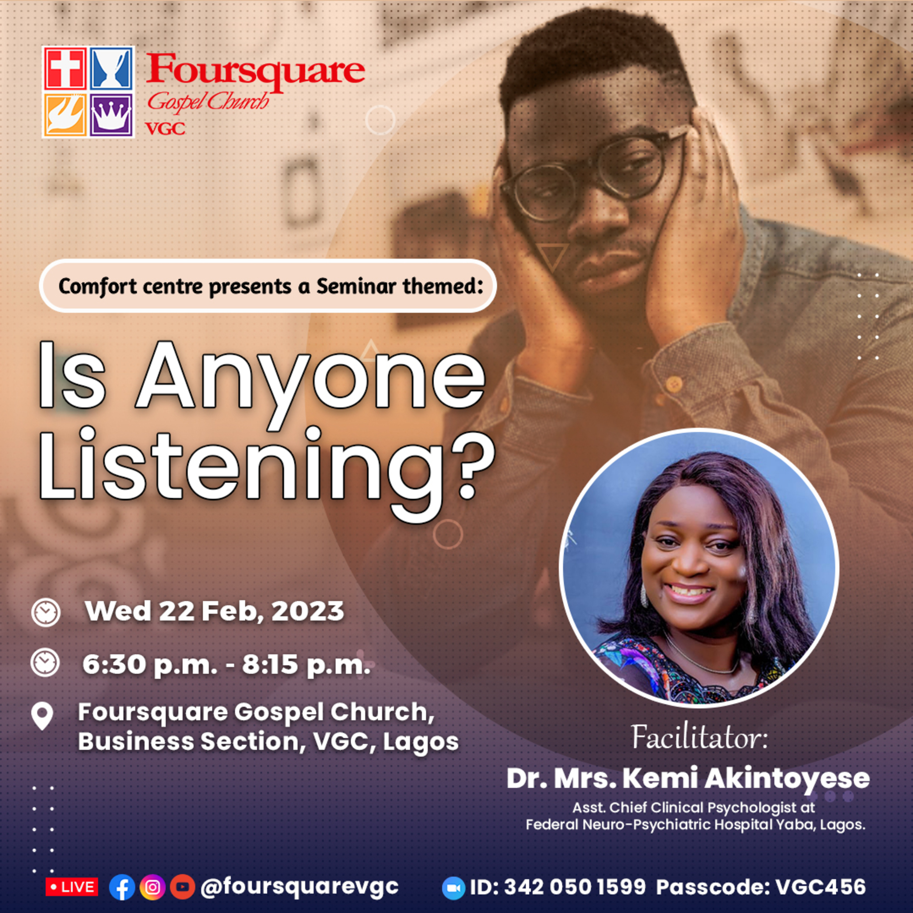 Is Anyone Listening? - Dr. Mrs. Kemi Akintoyese || Comfort Centre Seminar: Wednesday the 22nd of February 2023.  episode artwork