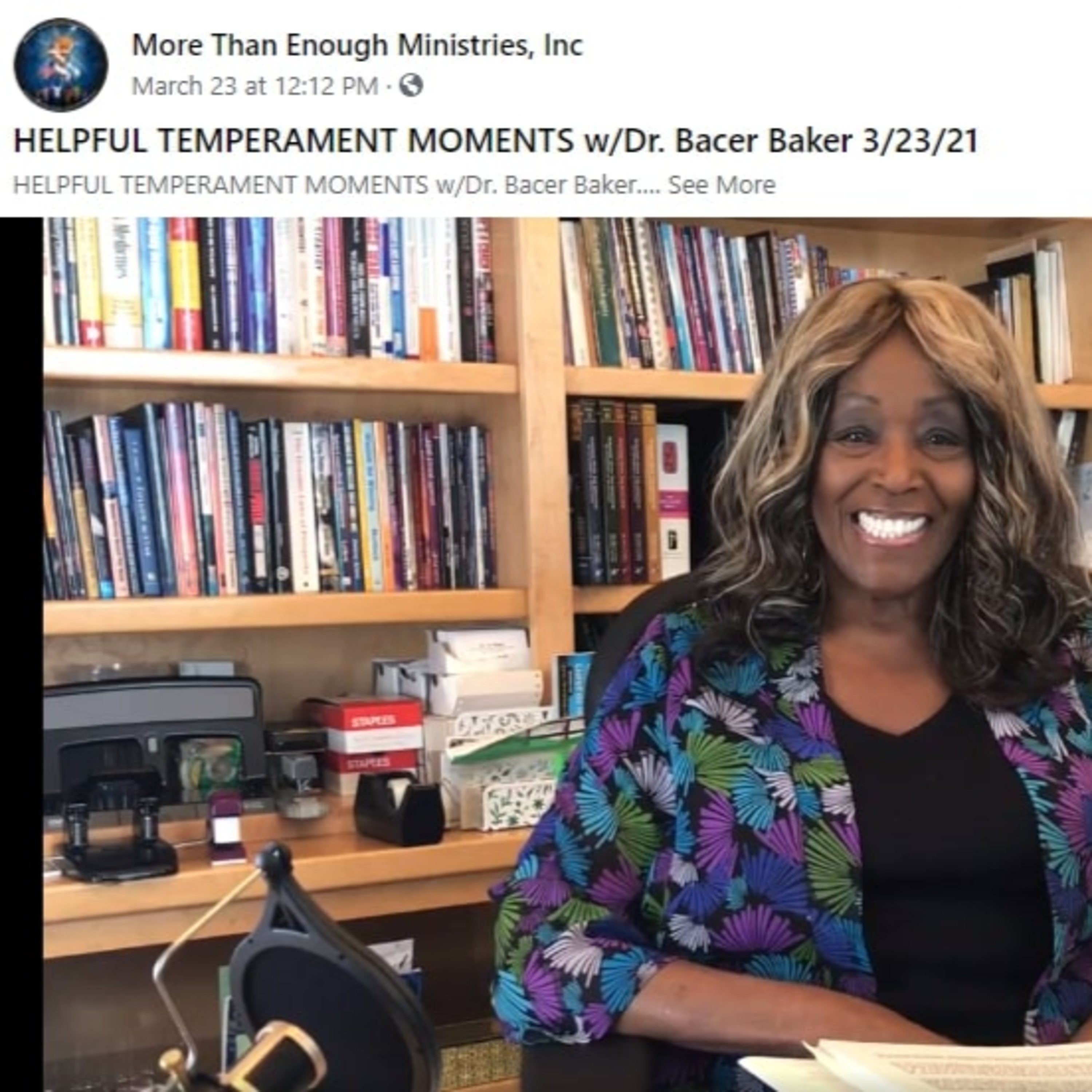 HELPFUL TEMPERAMENT MOMENTS with Dr. Bacer Baker Tuesday 03.23.2021 episode artwork