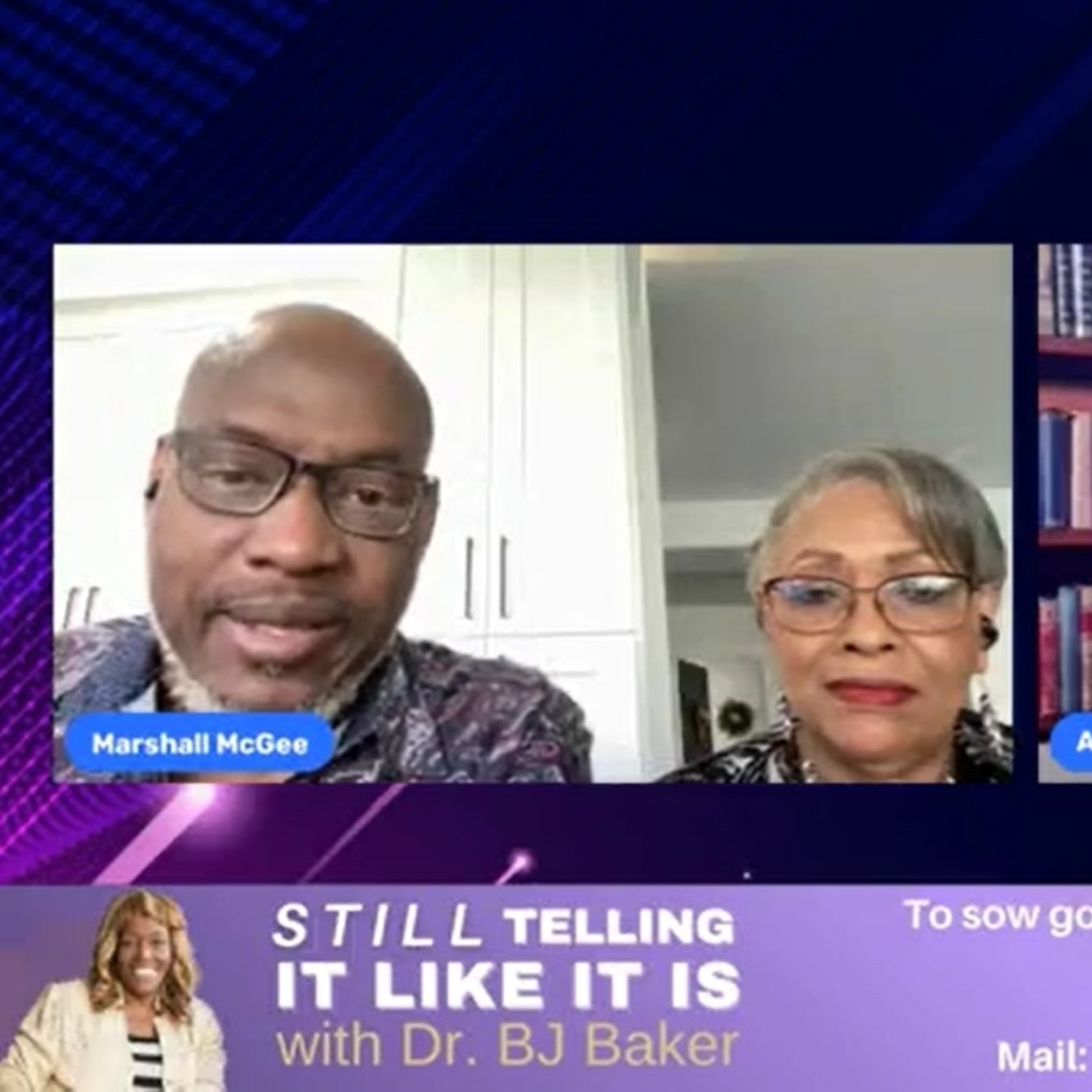 Still Telling It Like It Is with Dr. BJ Baker. Special Guests Apostle Marshall McGee and his wife Prophet Randi McGee - Part 7 in this series of conversations about suicide episode artwork