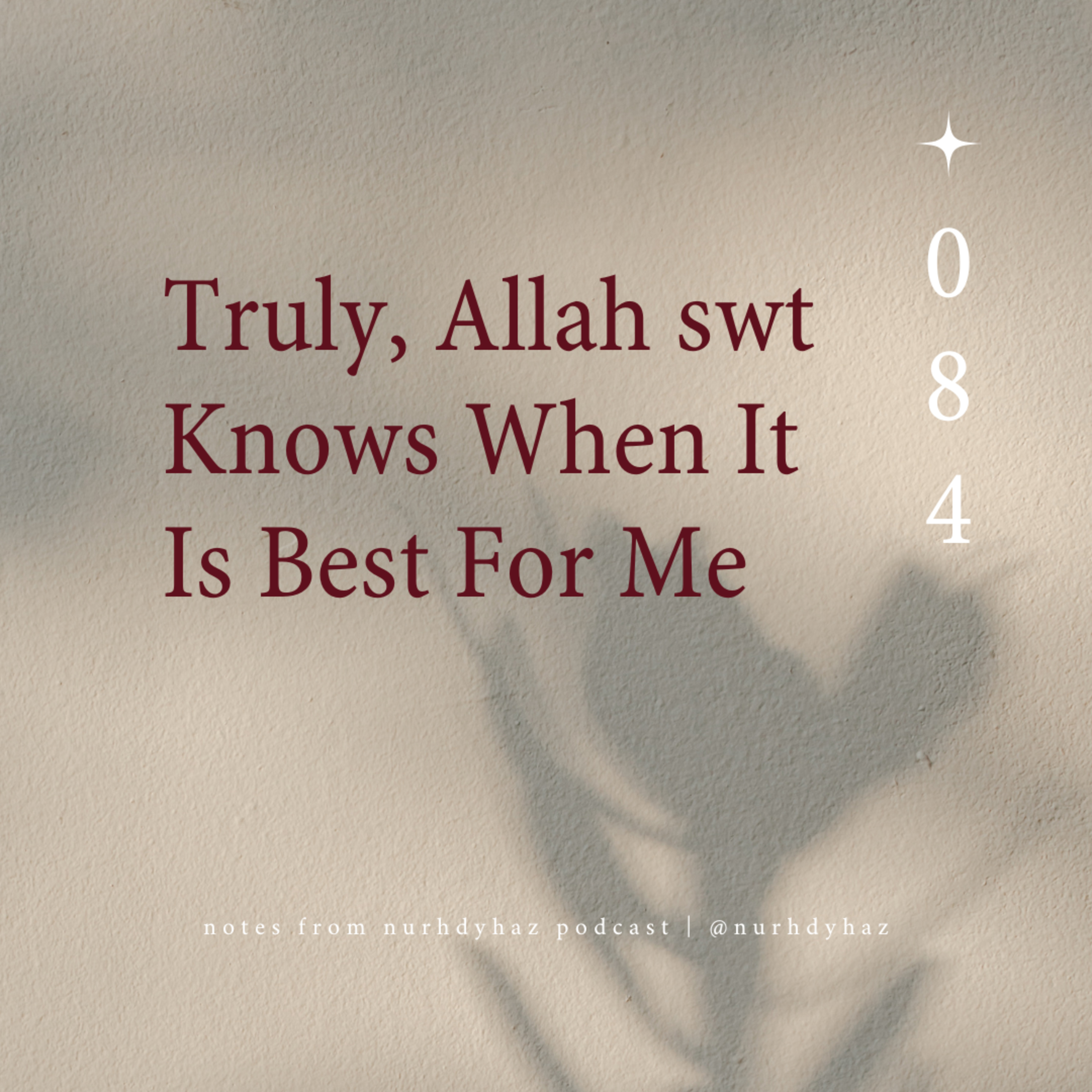 EP084: Truly, Allah swt Knows When It Is Best For Me episode artwork