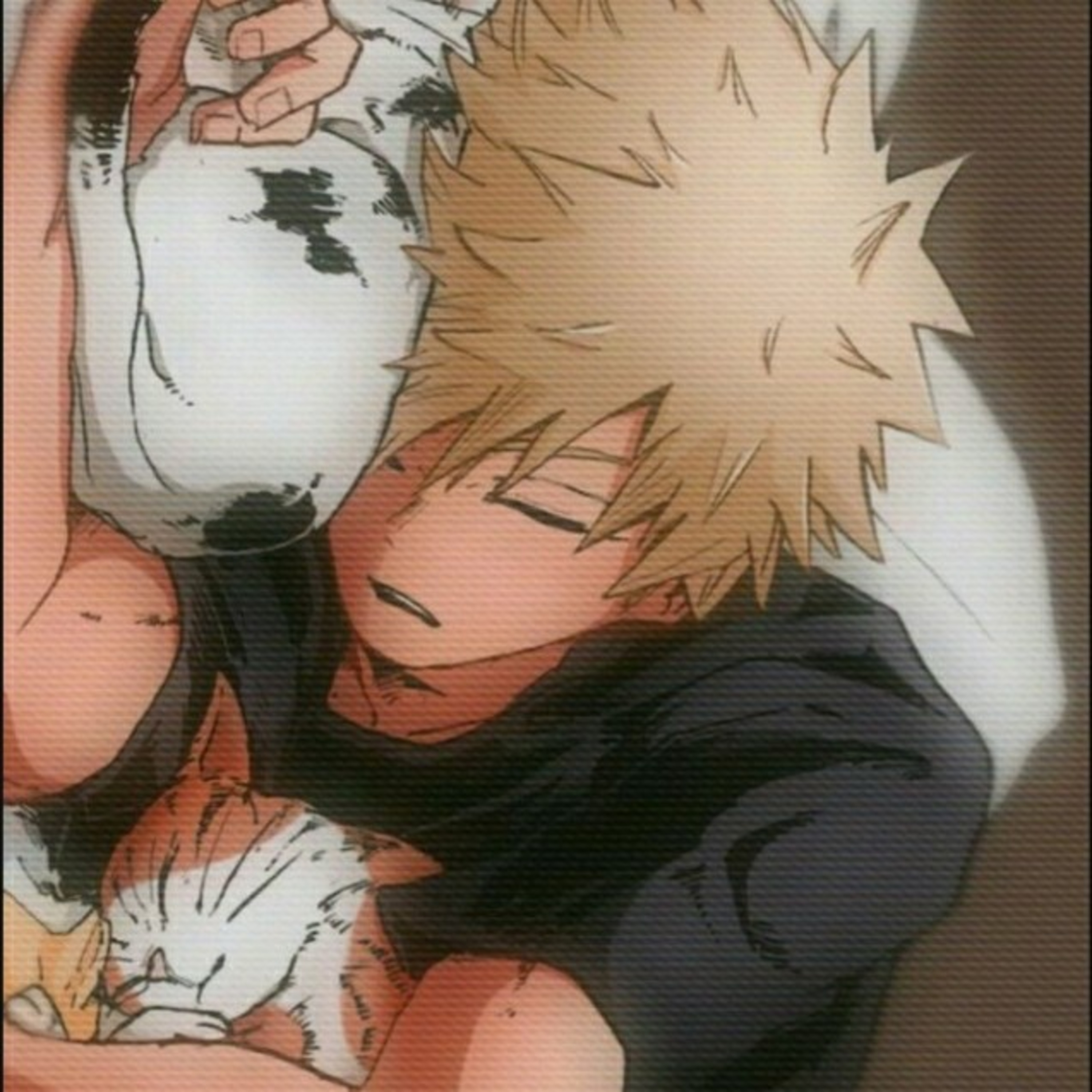 Bakugou x genderfluid listener(Jump scares) (Fluff) (oneshot)