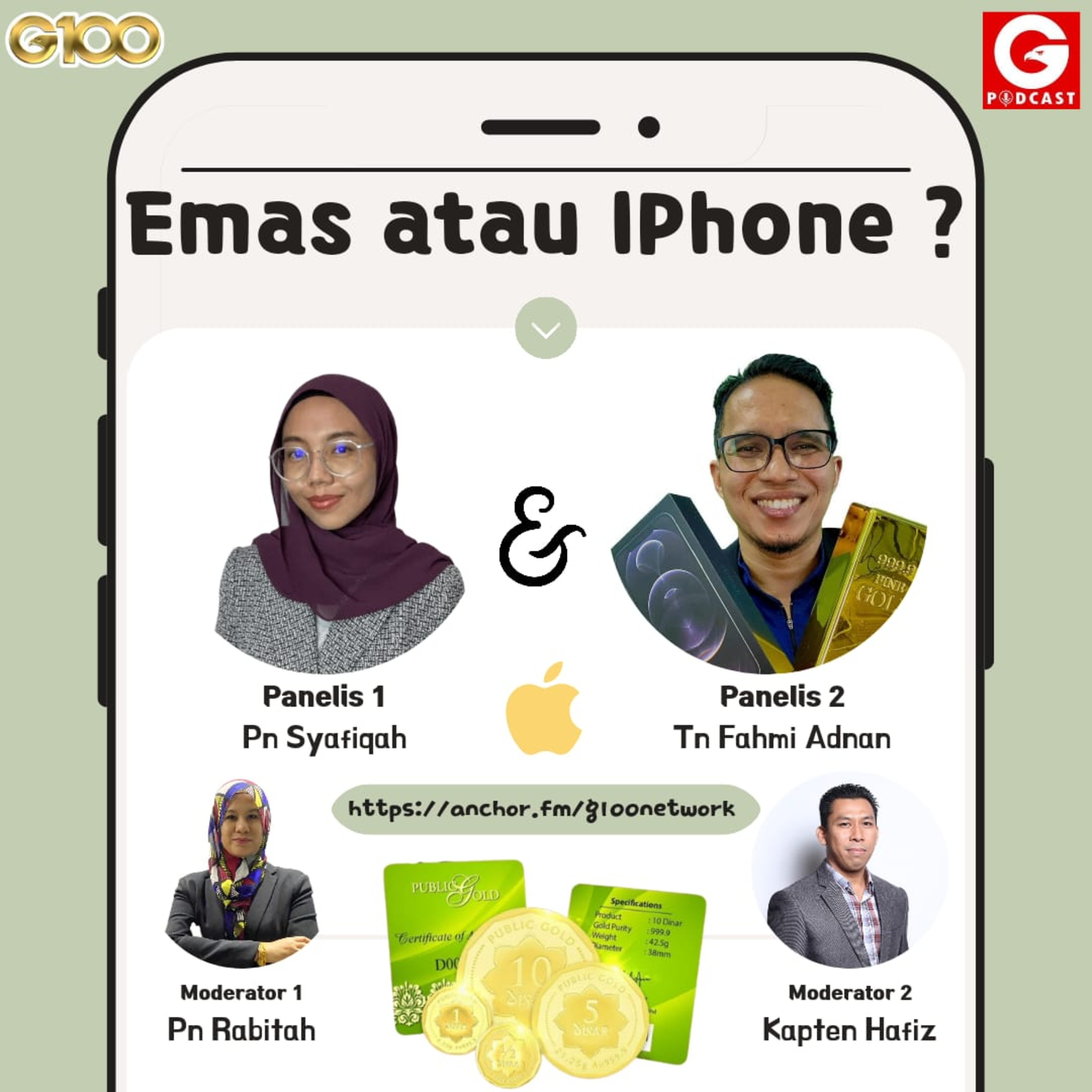 Episod 070 - Emas atau iPhone? bersama Puan Nurul Syafiqah Roslan dan Tuan Fahmi Adnan episode artwork