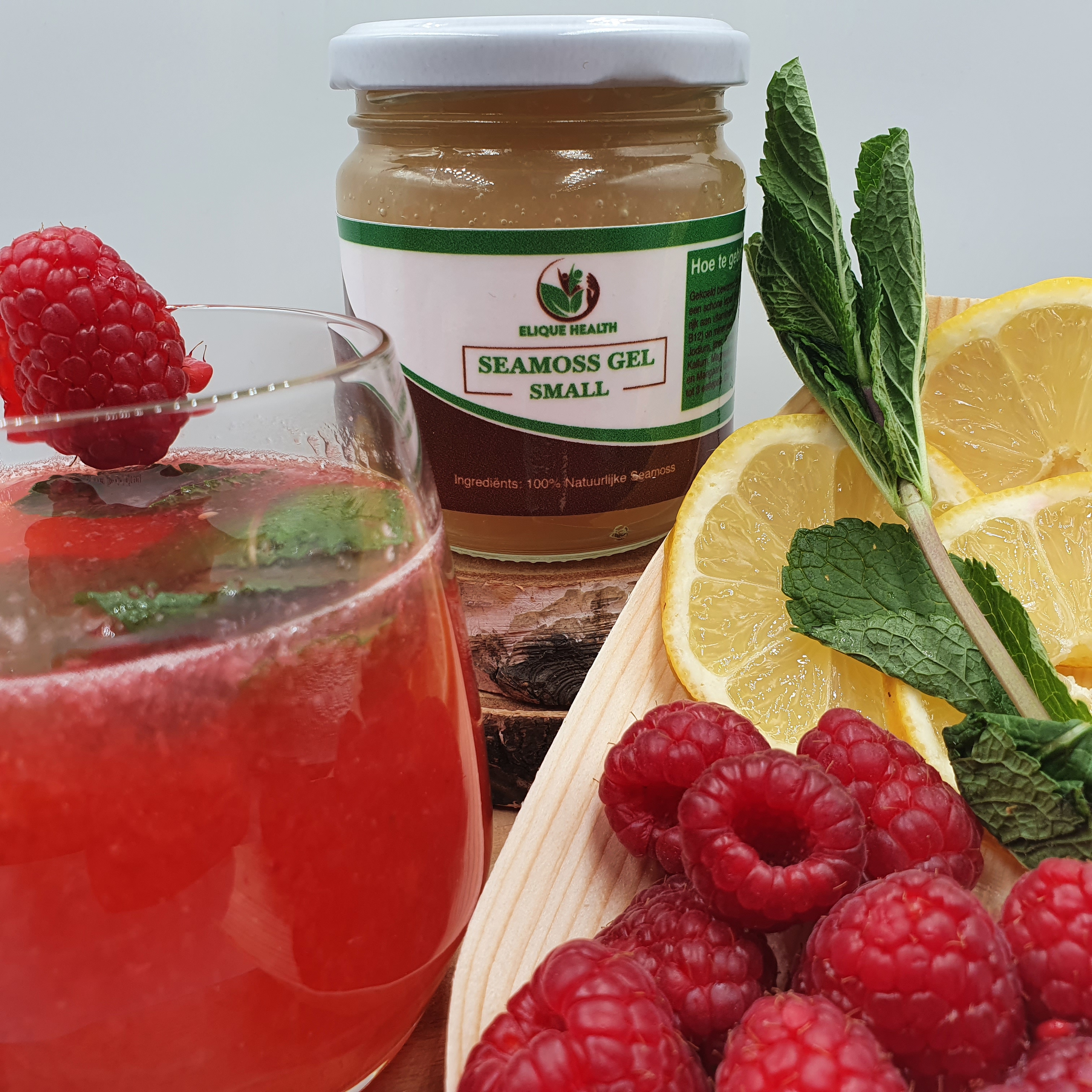 Beginnersguide SeaMoss Irish Moss Detox Water Drink met Framboos Citroen & Munt Sea Moss Detox Water