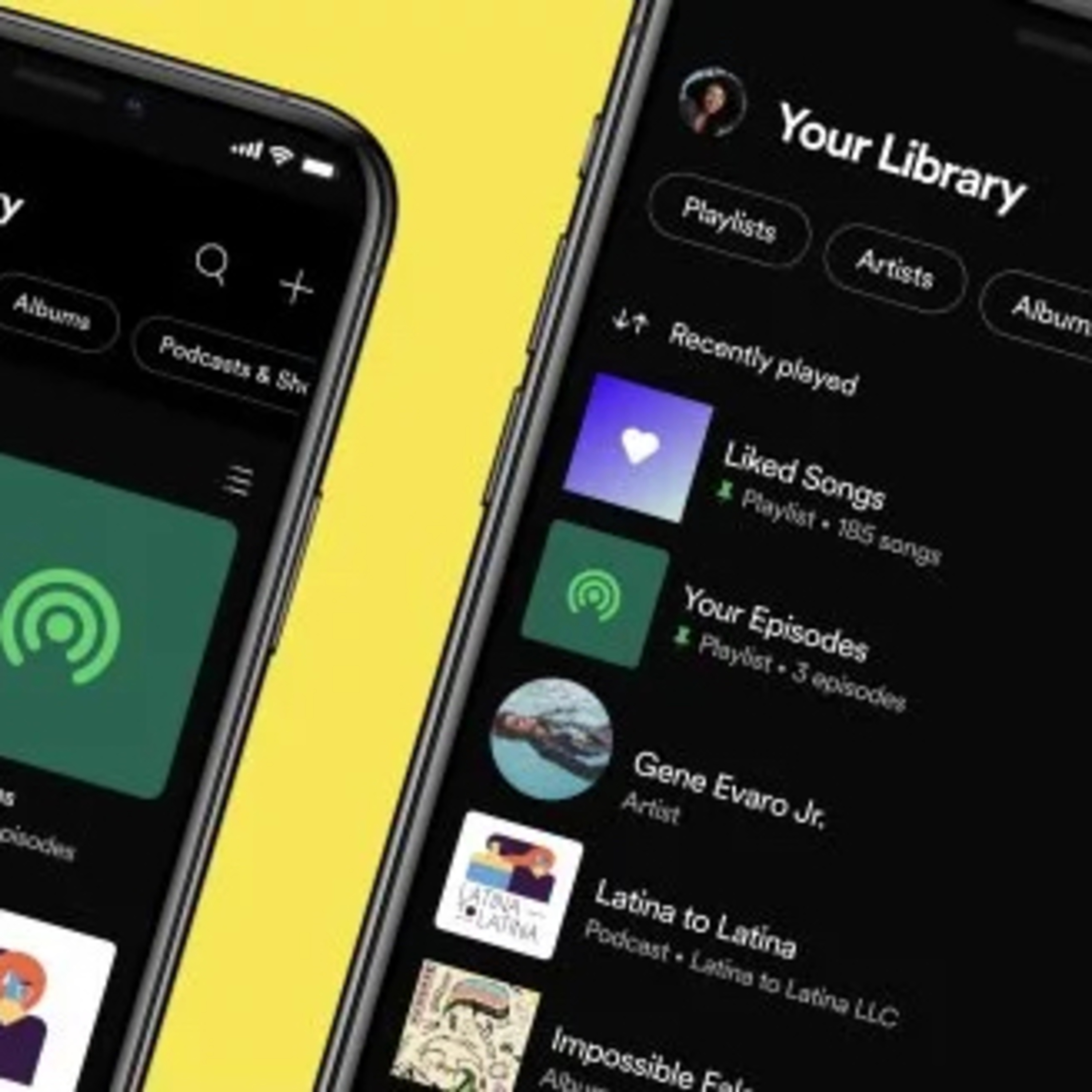 Spotify launches redesigned Your Library With New Grid View episode artwork