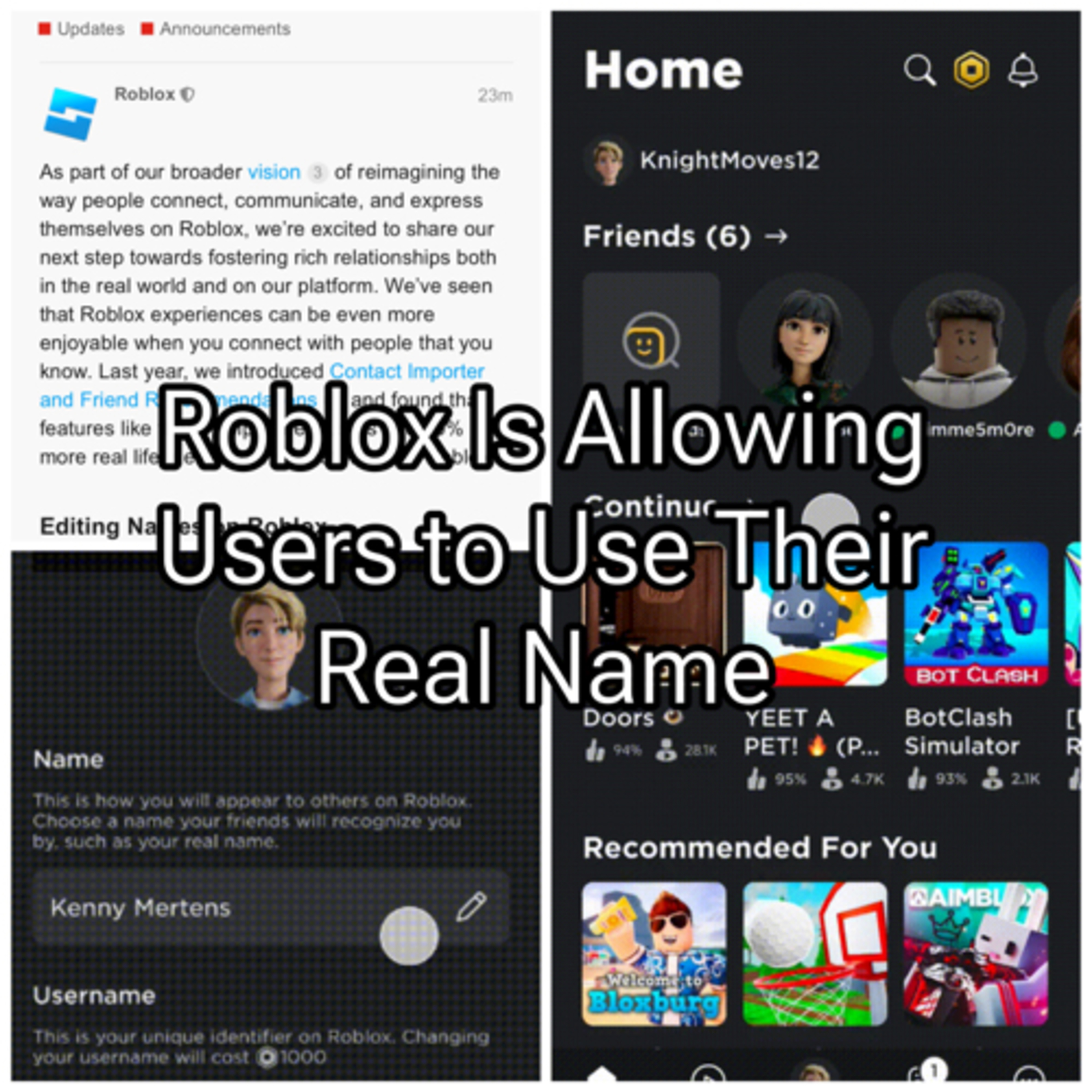 Roblox Introduces Update To Allow Players To Use Their Real Life Name  episode artwork