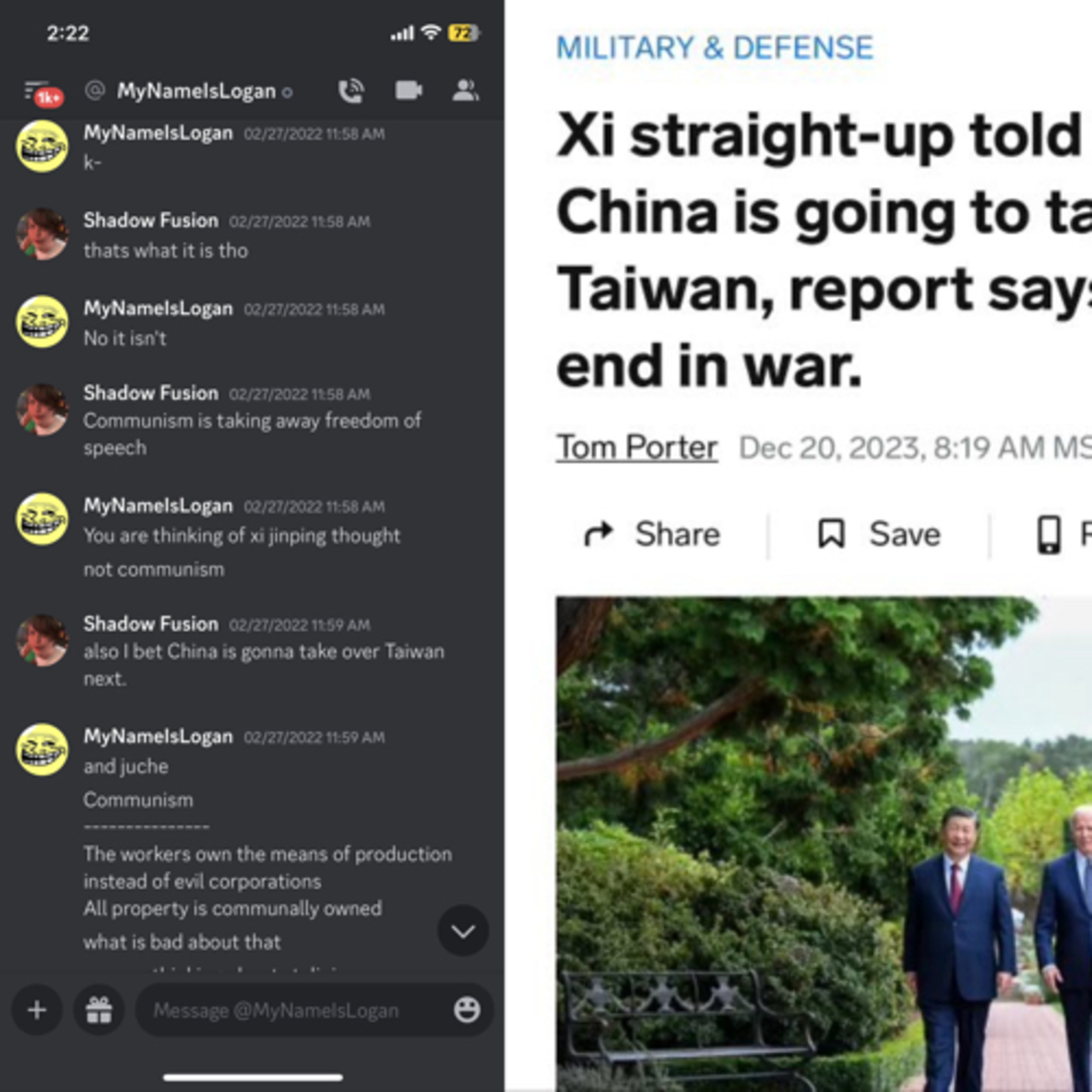 China Xi Leader Tell President Biden He Will Take Taiwan  episode artwork