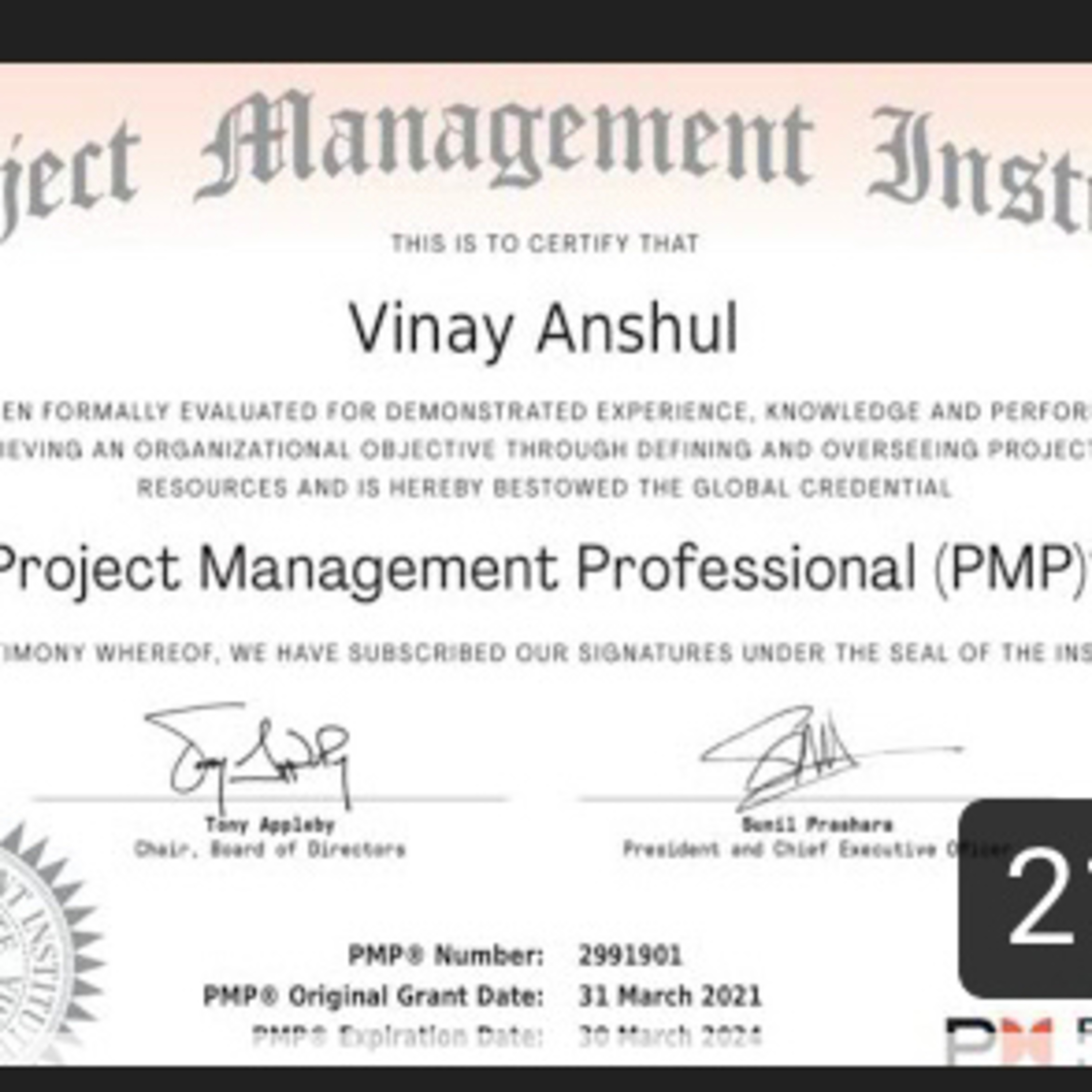 PMP interview