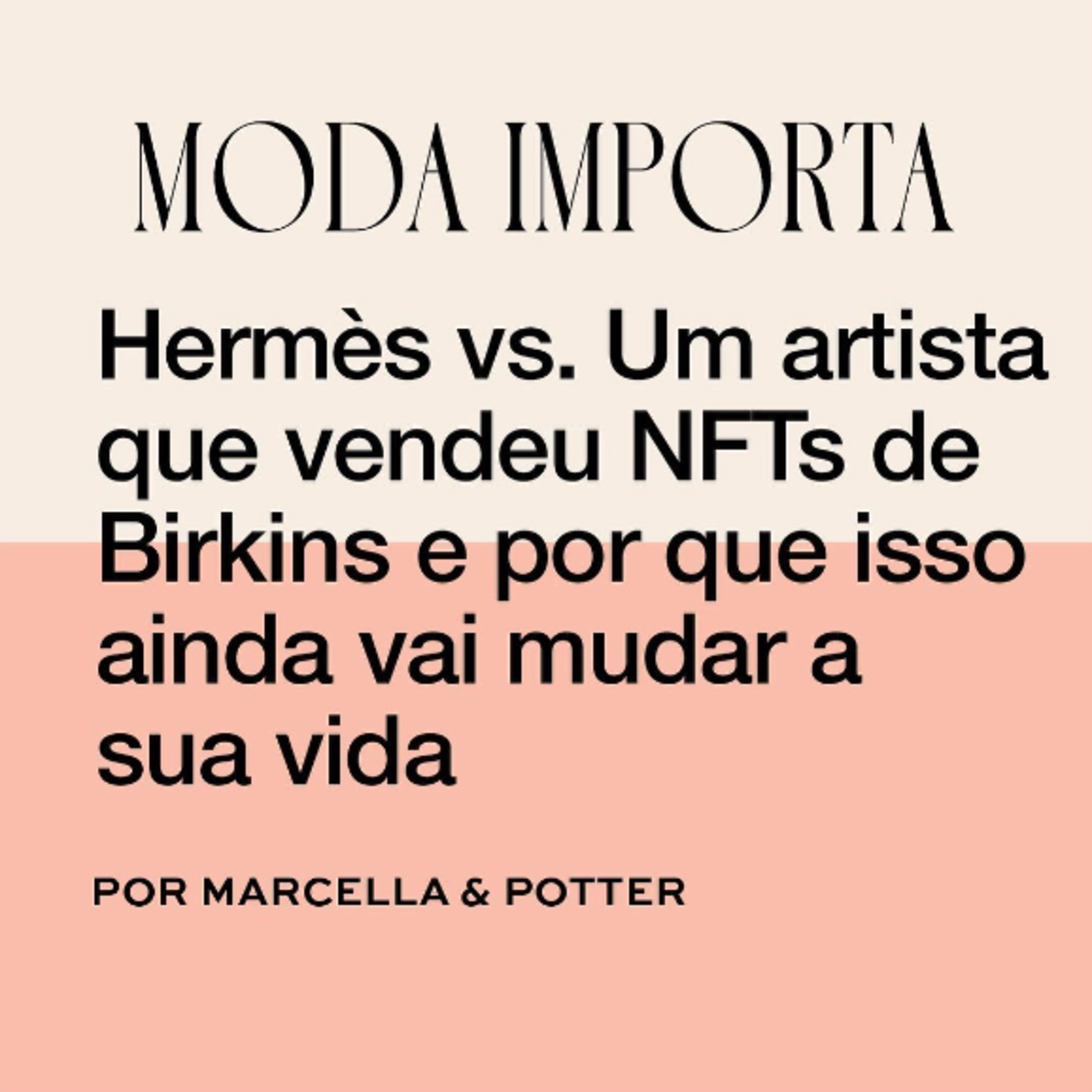 #39 A batalha: Hermès vs. MetaBirkins de um artista que vendeu NFTs (por que isso mudará a sua vida logo, logo)