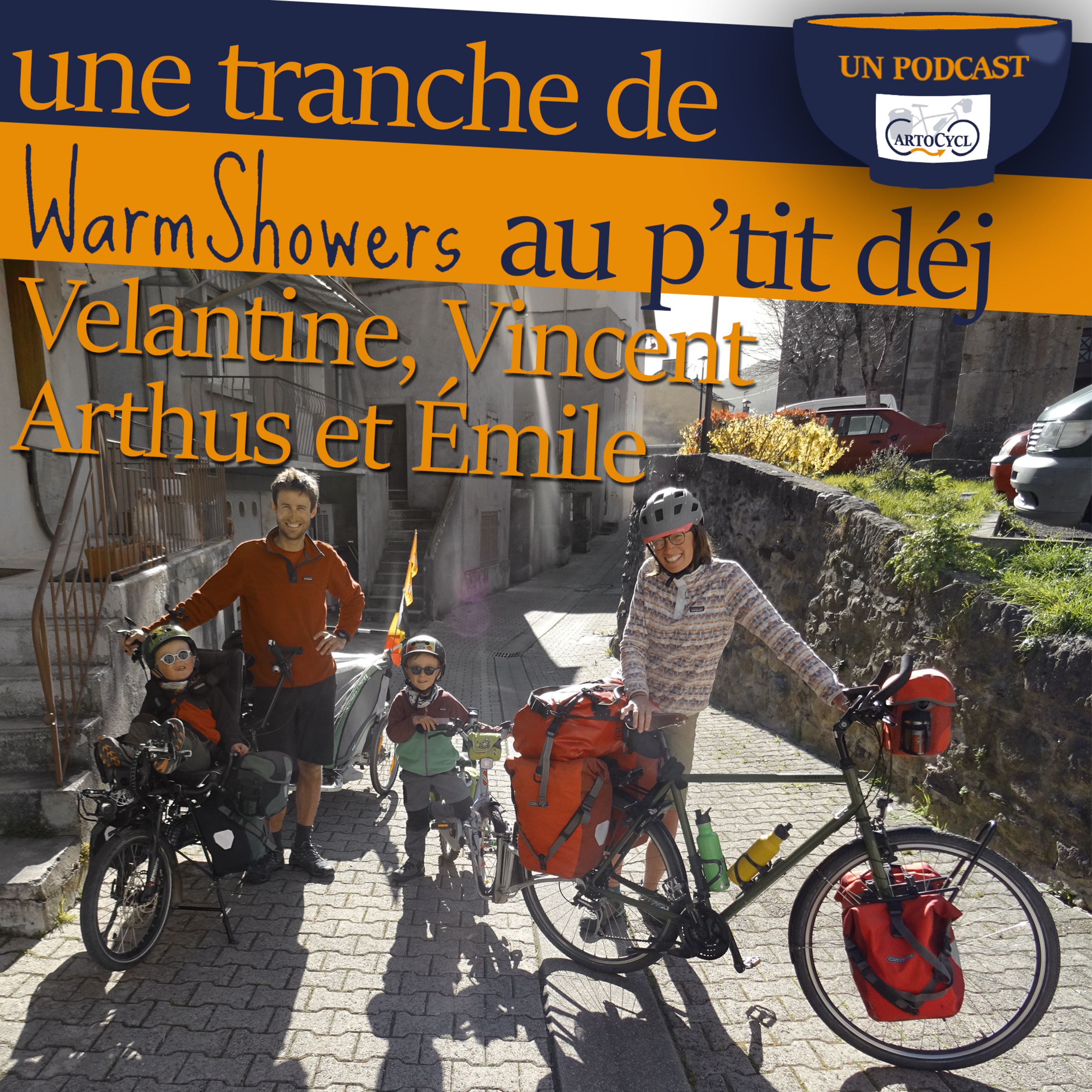 Valentine, Vincent, Arthus et Émile - Une tranche de Warmshowers au p'tit déj !
