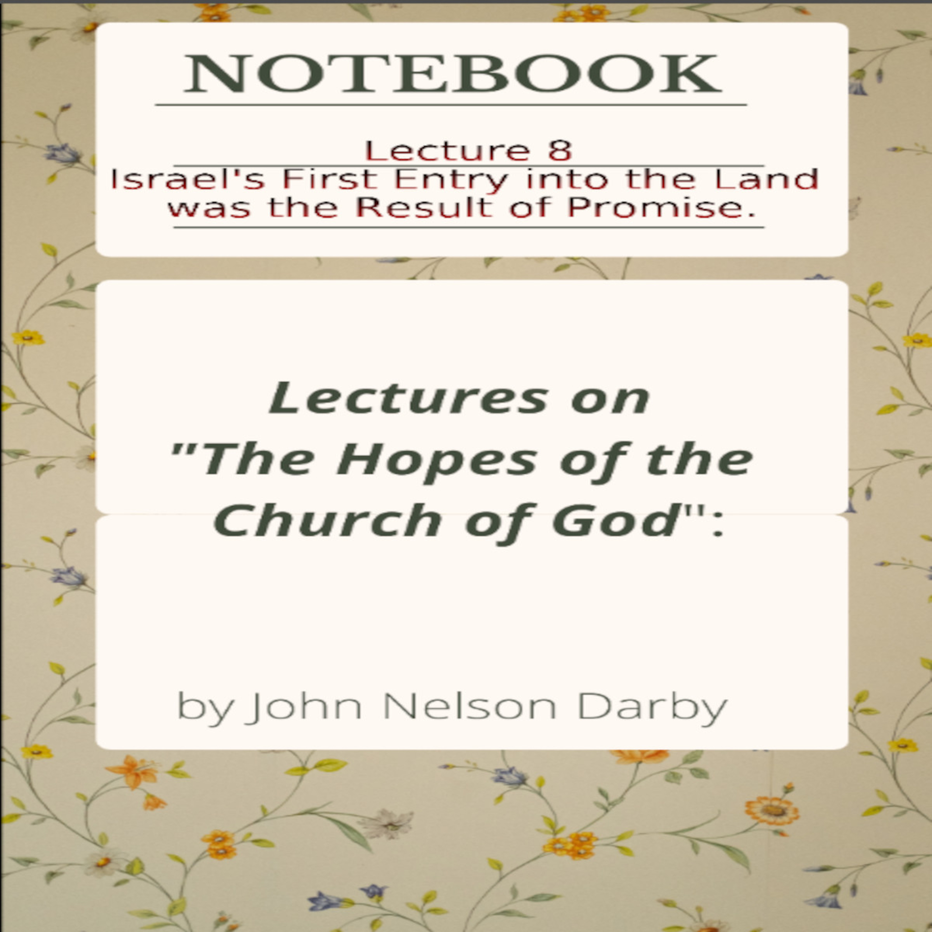 Lecture 8 of 11 on The Hopes of the Church of God, by J. N. Darby