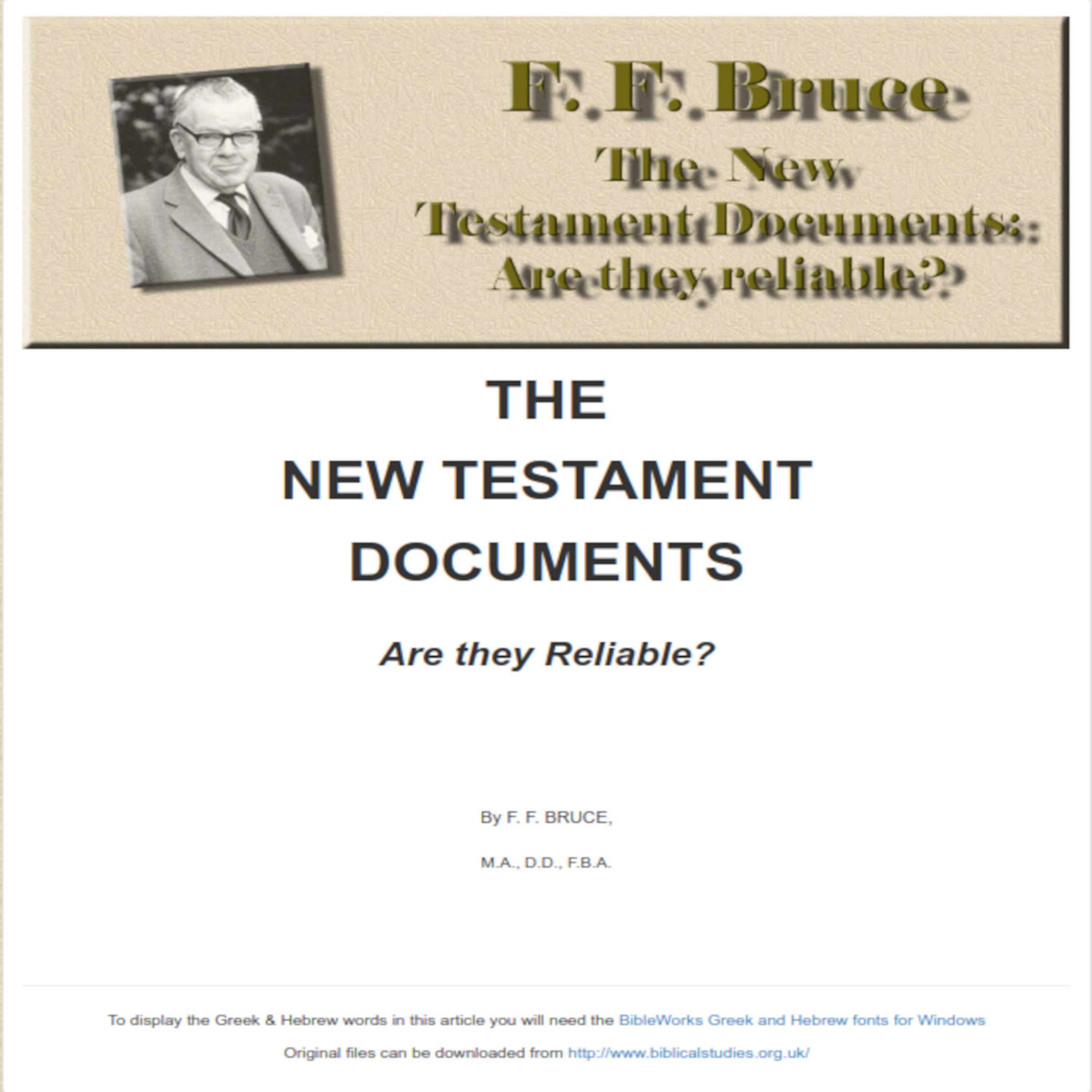 New Testament Documents - Are They Reliable, By Frederick Fyvie Bruce, Chapter 9