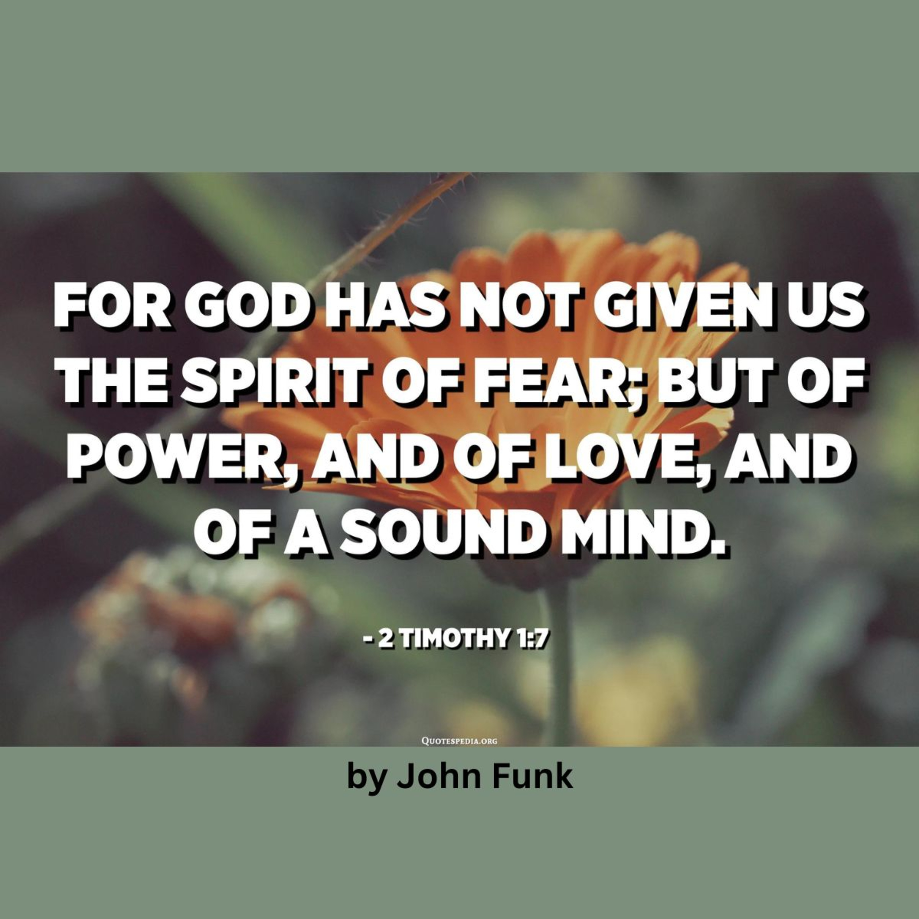 Not Fear but Power, by John Funk.