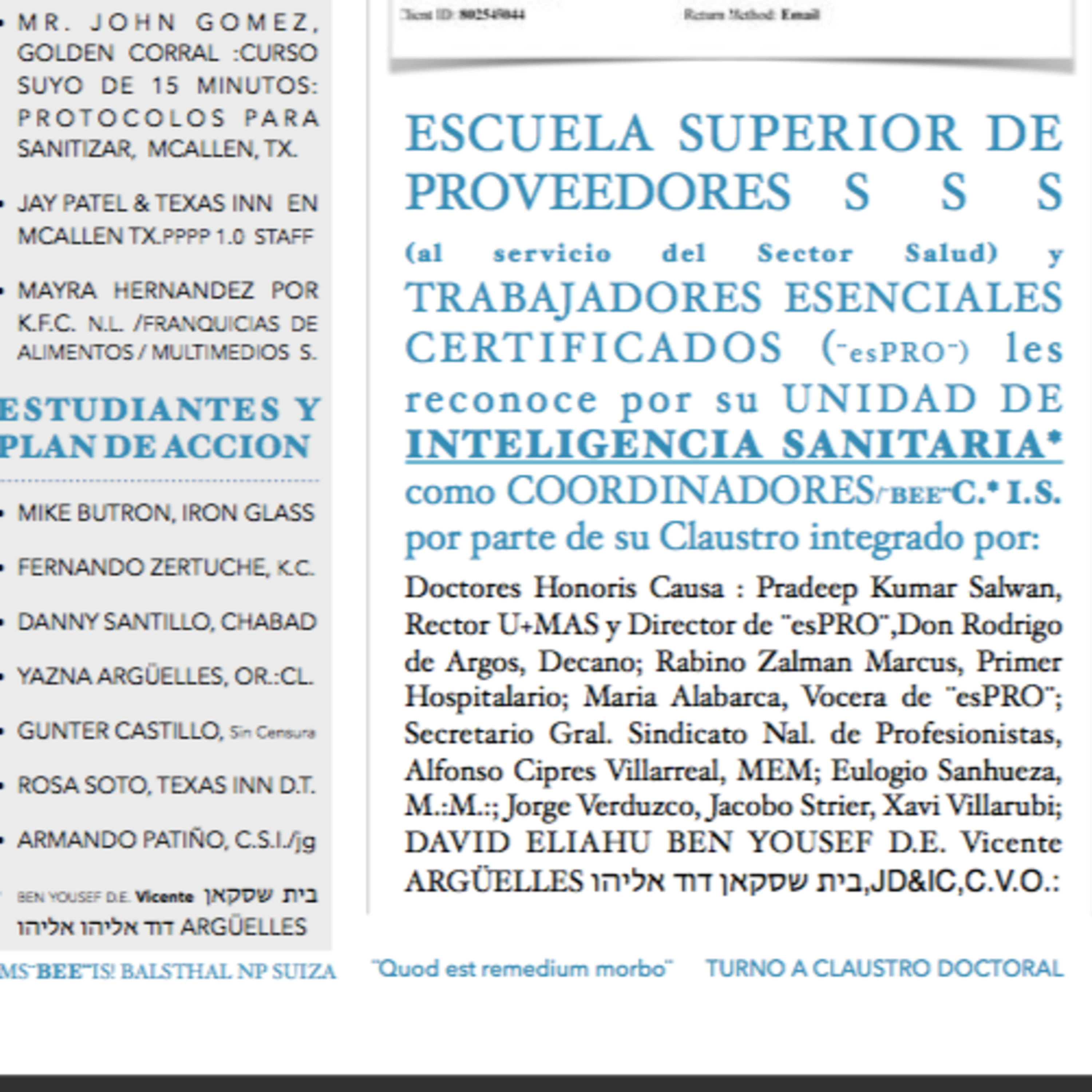 VERDADES DE SÍNDEMIA del Doctor Bee